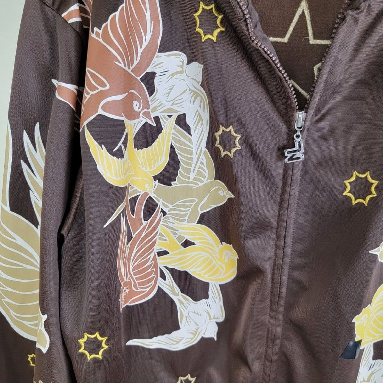 Other Jinzu Y2K Birds Key Graphic Art Embroidered Bomber Jacket Size US XXL / EU 58 / 5 - 4 Thumbnail