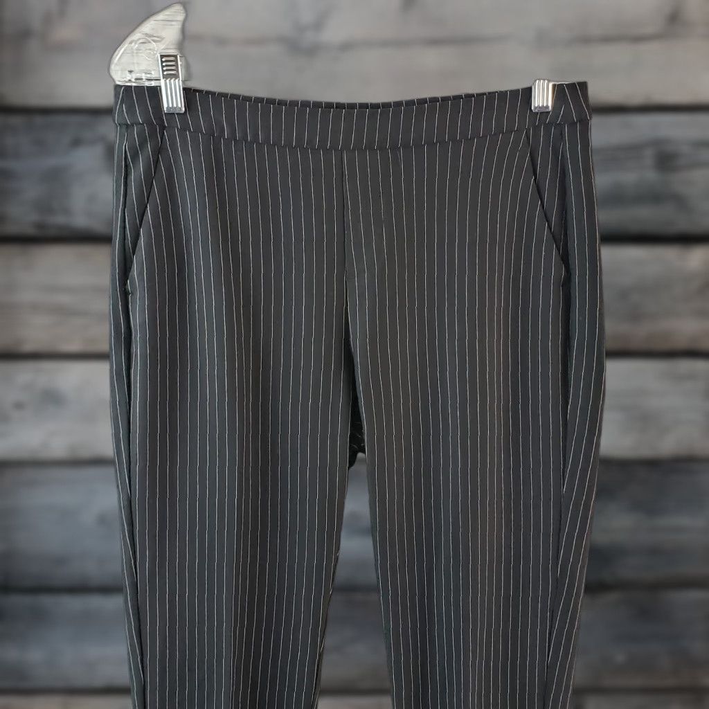 Vintage Liverpool Womens Ponte Knit Pull On Pants Sz 10 Black Striped Skinny Jeans Styled Pants Women's Liverpool Jeans Winte? Size 32" / US 10 / IT 46 - 1 Thumbnail