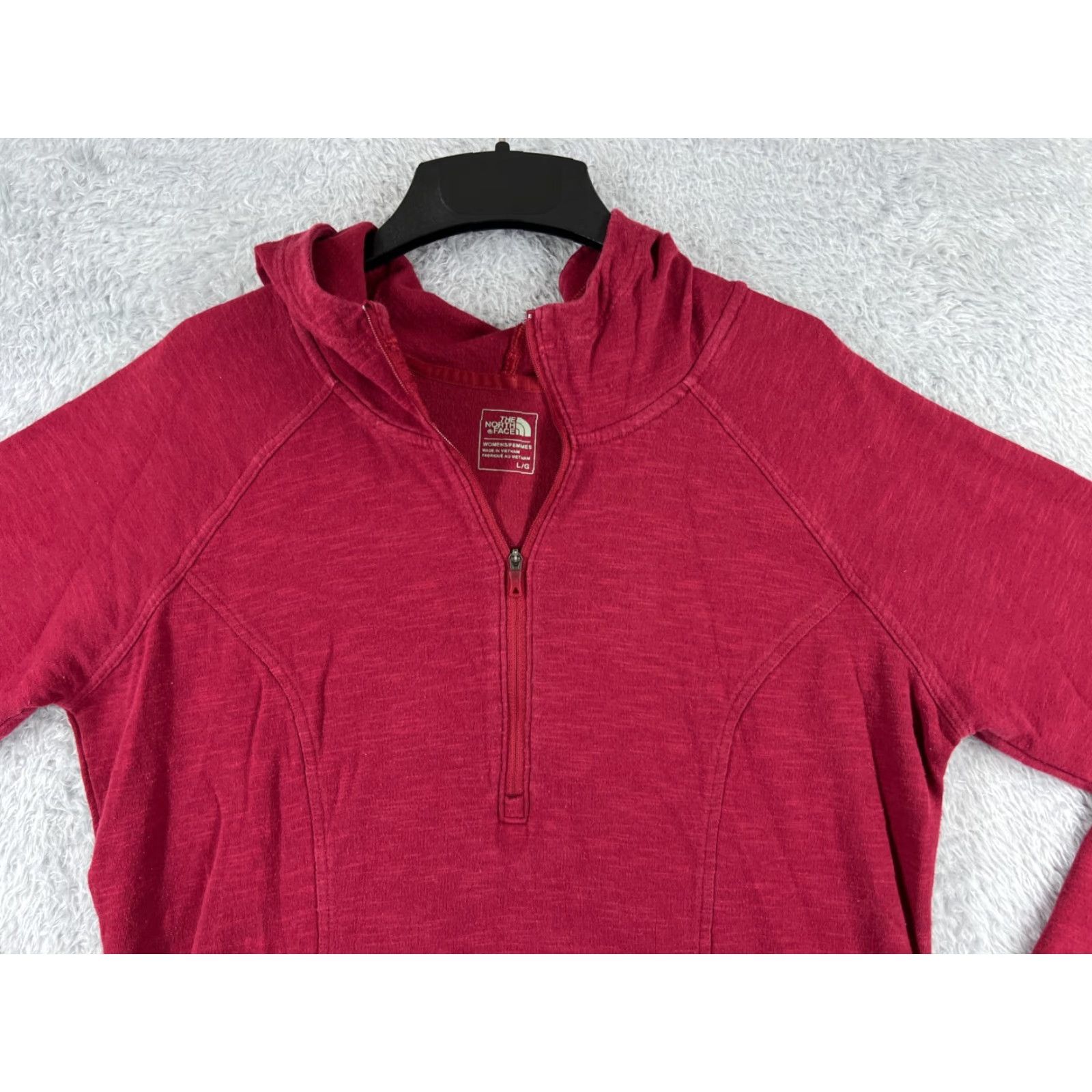 The North Face The North Face Hoodie Womens L Red Pullover Lightweight Crew Neck 1/2 Zip Logo Activewear - Regular Fit Size L / US 10 / IT 46 - 4 Thumbnail