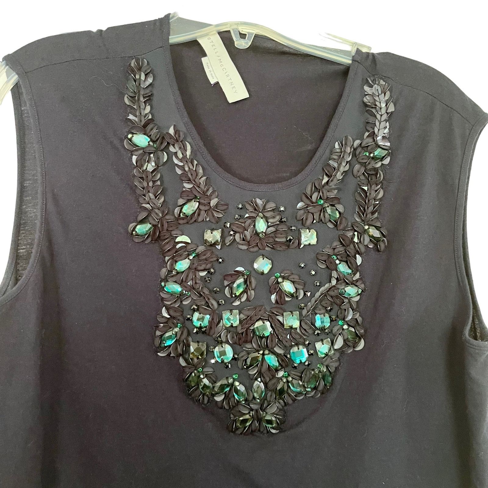 Stella McCartney STELLA MCCARTNEY Navy Embellished Jeweled Sleeveless Tunic Size M / US 6-8 / IT 42-44 - 4 Thumbnail