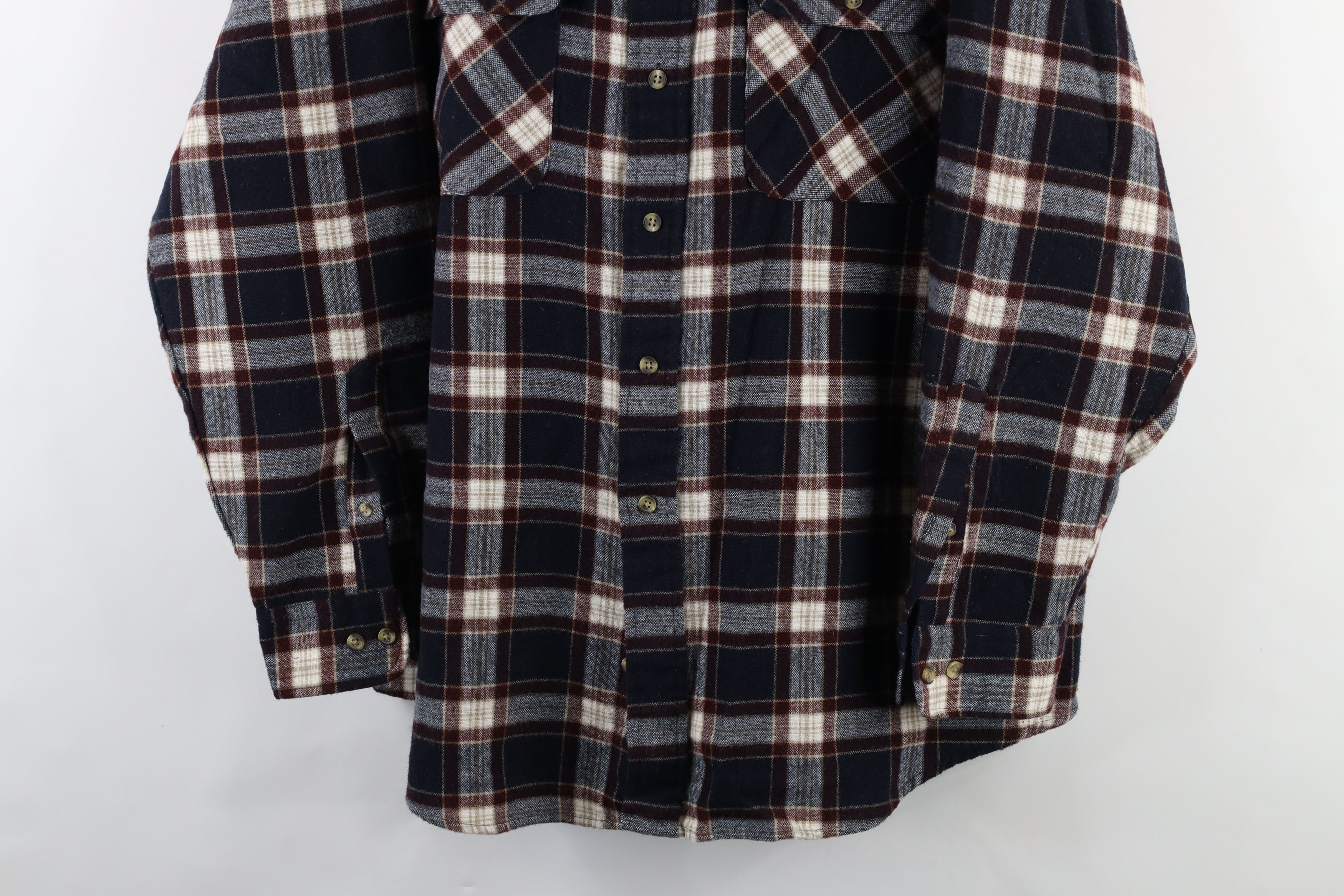 Vintage Vintage 70s Streetwear Knit Collared Button Shirt Plaid Size US XL / EU 56 / 4 - 3 Thumbnail