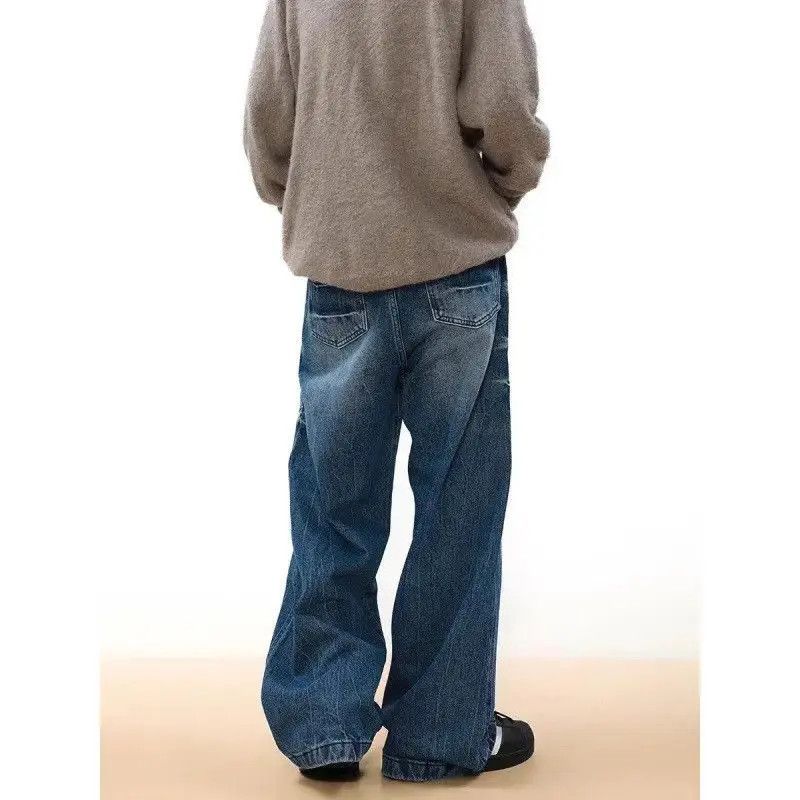 Japanese Brand Retro loose wide leg straight leg jeans Size US 32 / EU 48 - 5 Thumbnail
