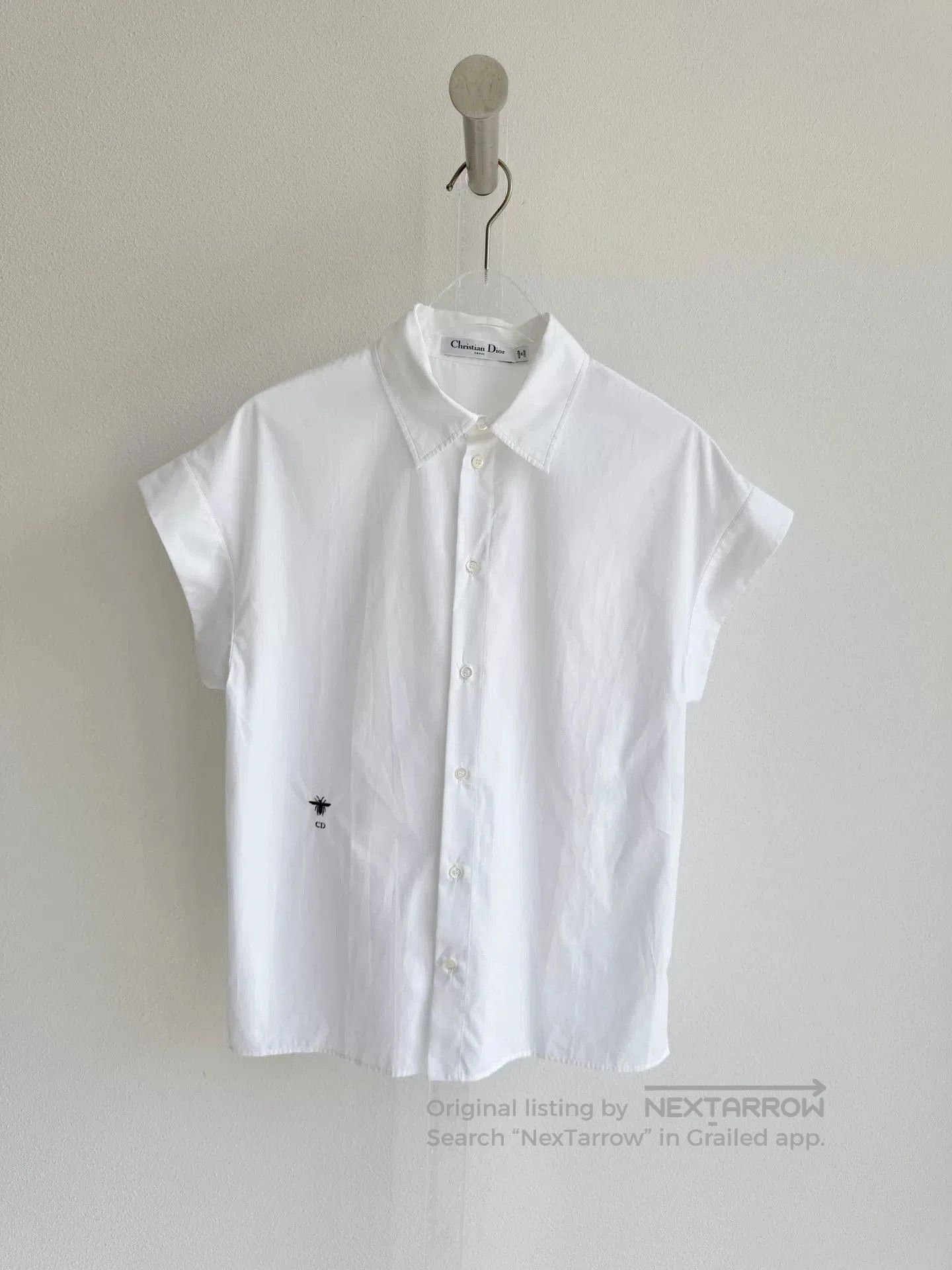 Dior Dior White Short-Sleeve Bee Embroidery Shirt. Size XXS / US 00 / IT 34 - 2 Thumbnail