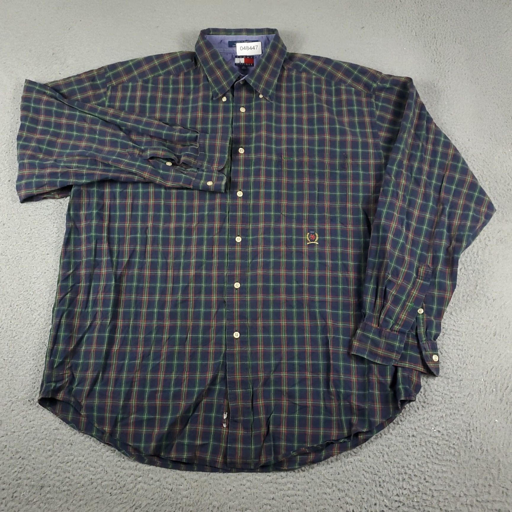 Tommy Hilfiger Tommy Hilfiger Shirt Mens XL Blue Plaid Casual Button-Up Long Sleeve Size US XL / EU 56 / 4 - 2 Thumbnail