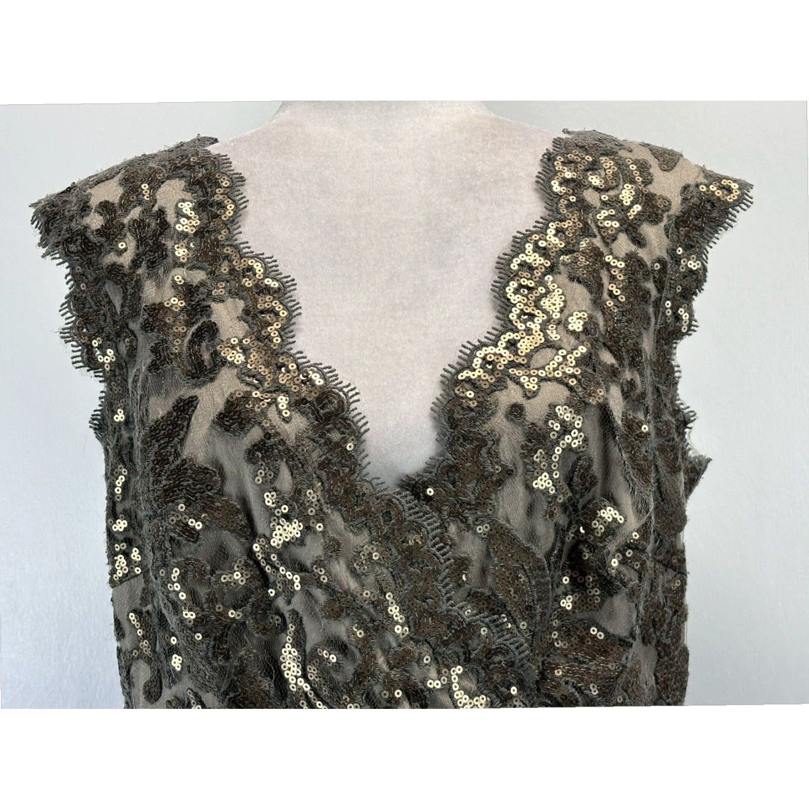 Tadashi Shoji Tadashi Shoji Sequin Lace Cocktail Dress, Gold, Size 16, Womens Size XXL / US 16-18 / IT 52-54 - 5 Thumbnail