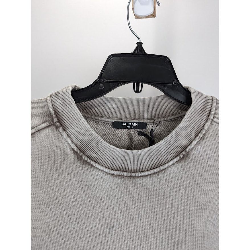 Balmain o1rshd1 Q:2 / Washed Sweatshirt in Grey Size US S / EU 44-46 / 1 - 3 Thumbnail