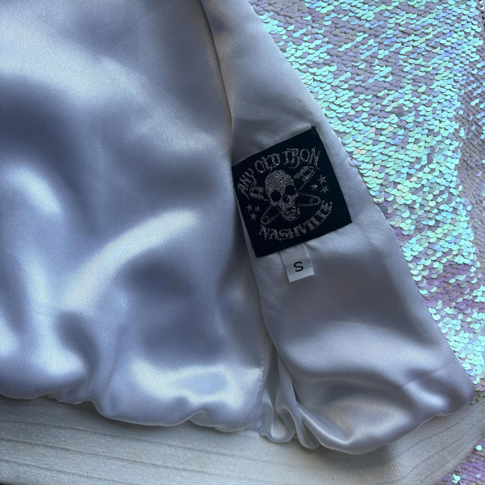 Other Any Old Iron Iridescent Sequin Cropped Bomber Jacket Size S / US 4 / IT 40 - 4 Thumbnail