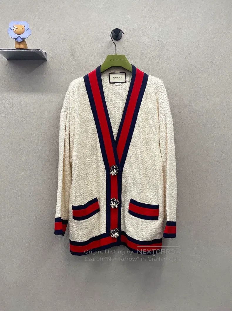 Gucci Gucci Apricot-coloured striped cardigan coat Size XS / US 0-2 / IT 36-38 - 2 Thumbnail