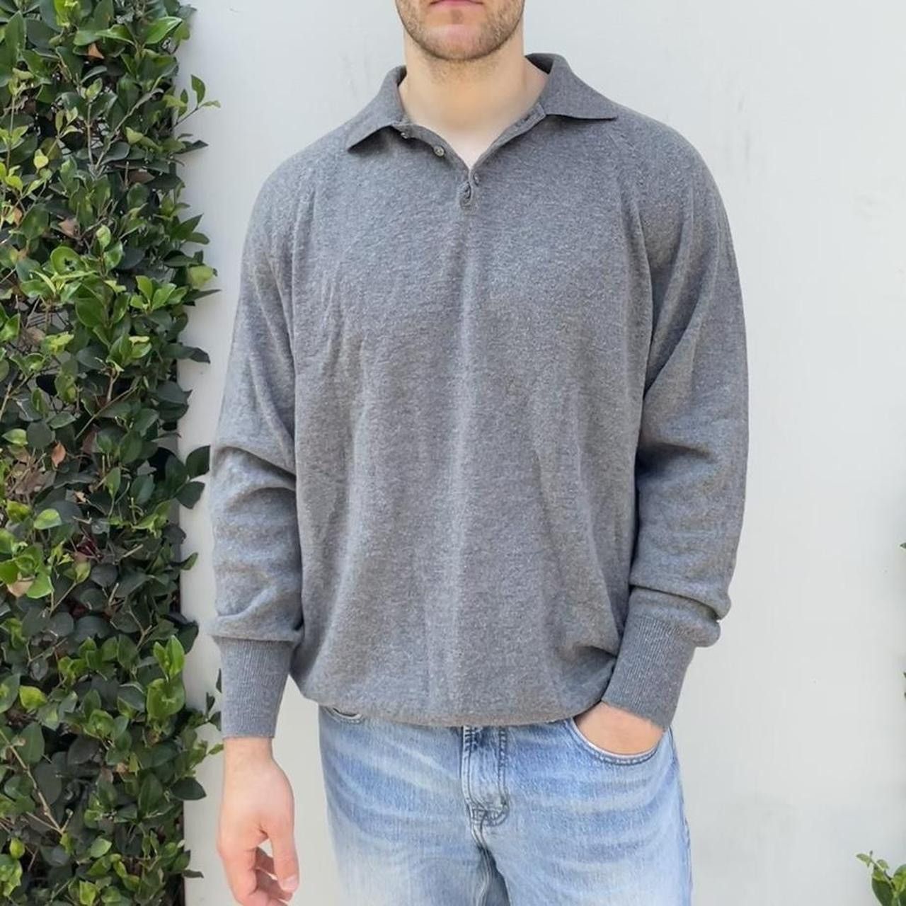 Polo Ralph Lauren Mens vintage fabrizio del carlo grey wool crewneck sweater Size US L / EU 52-54 / 3 - 2 Thumbnail