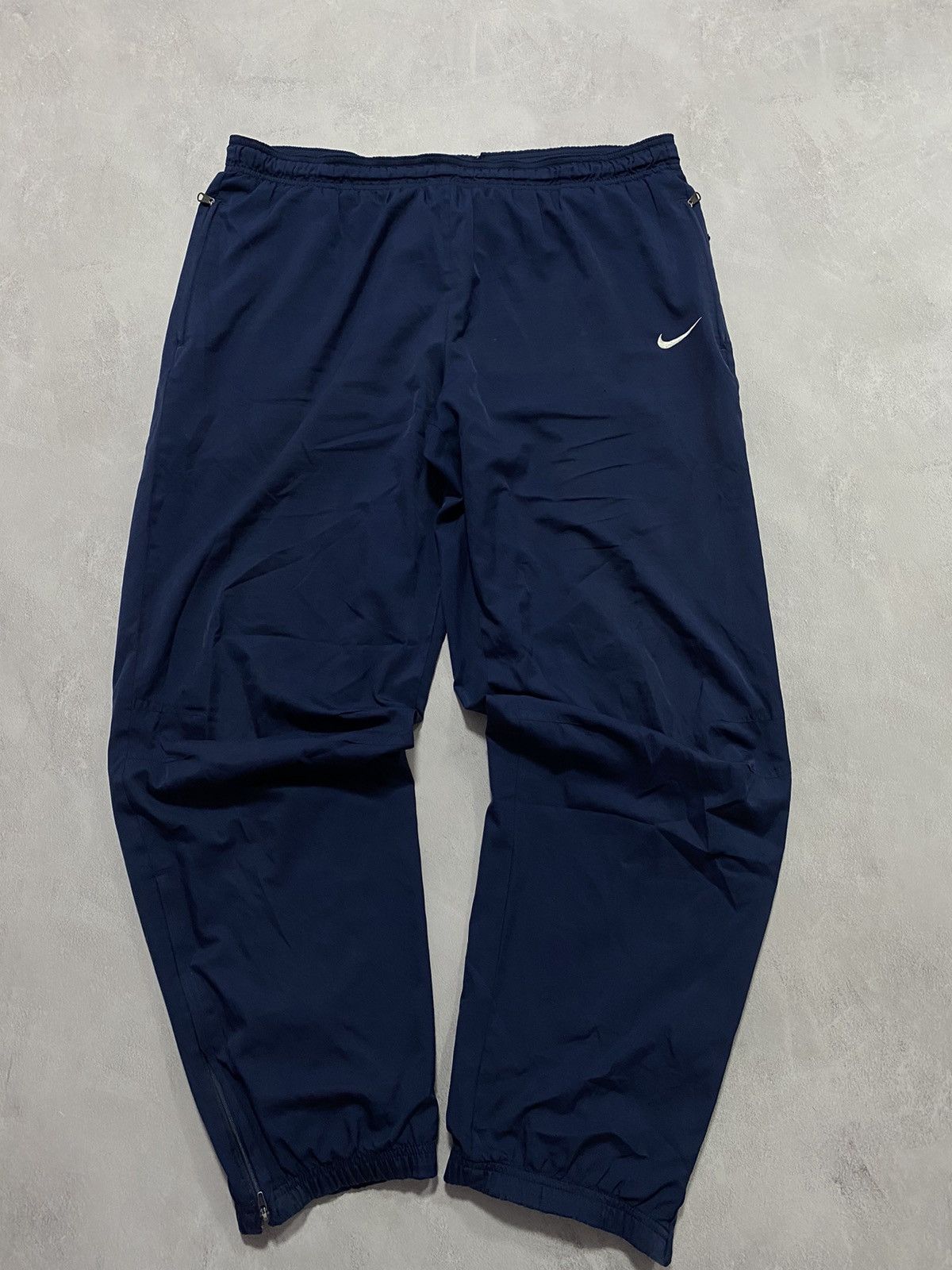 Nike × Vintage Vintage Track Pants Nike Darkblue Swoosh Baggy Size US 36 / EU 52 - 3 Thumbnail