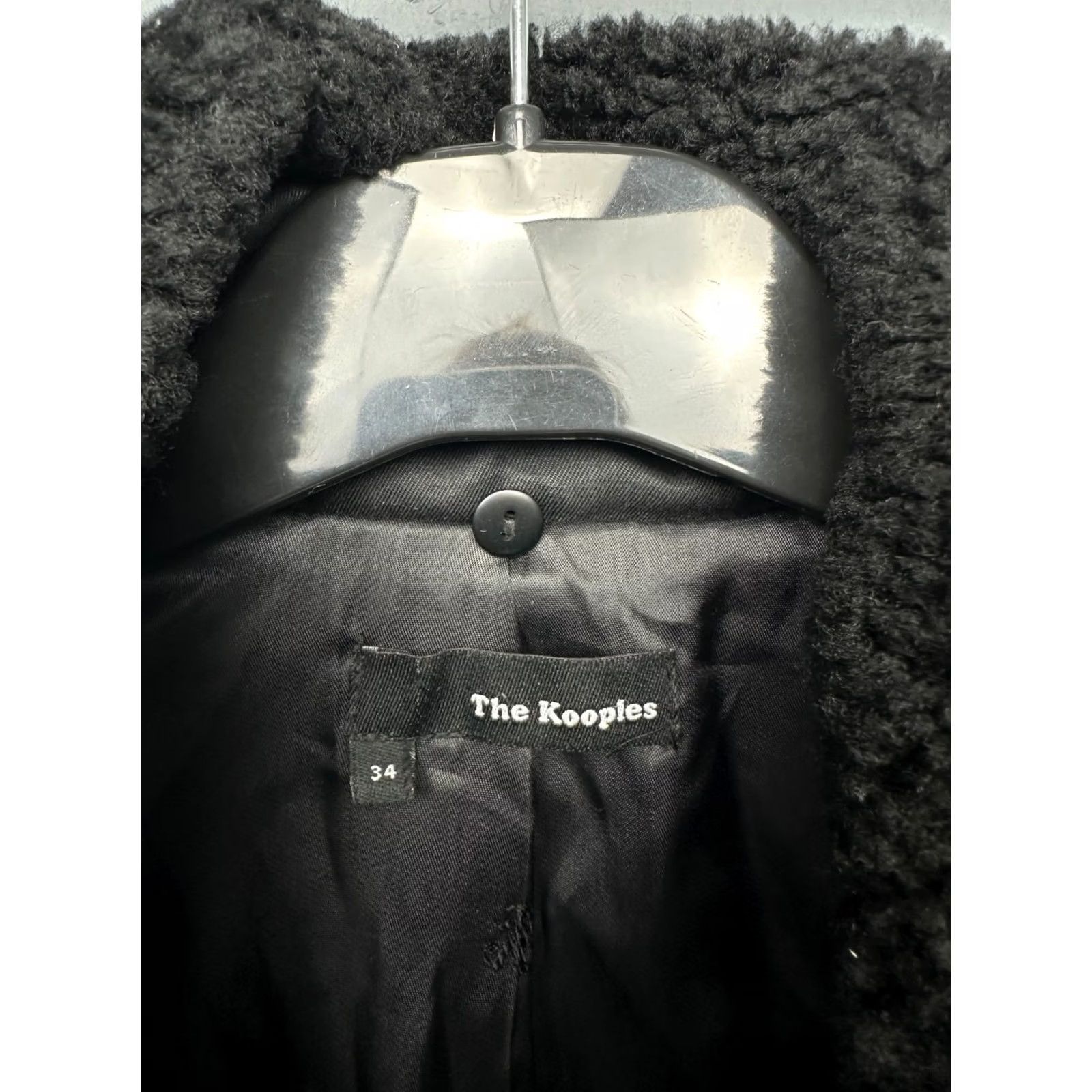 The Kooples The Kooples Coat Womens Fur Collar XS Jacket Leather Lamb Black Overcoat Womens XS Size XS / US 0-2 / IT 36-38 - 3 Thumbnail