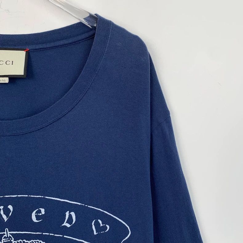 Gucci Gucci Dark blue pattern printed cotton round-neck short-sle Size US XL / EU 56 / 4 - 3 Thumbnail