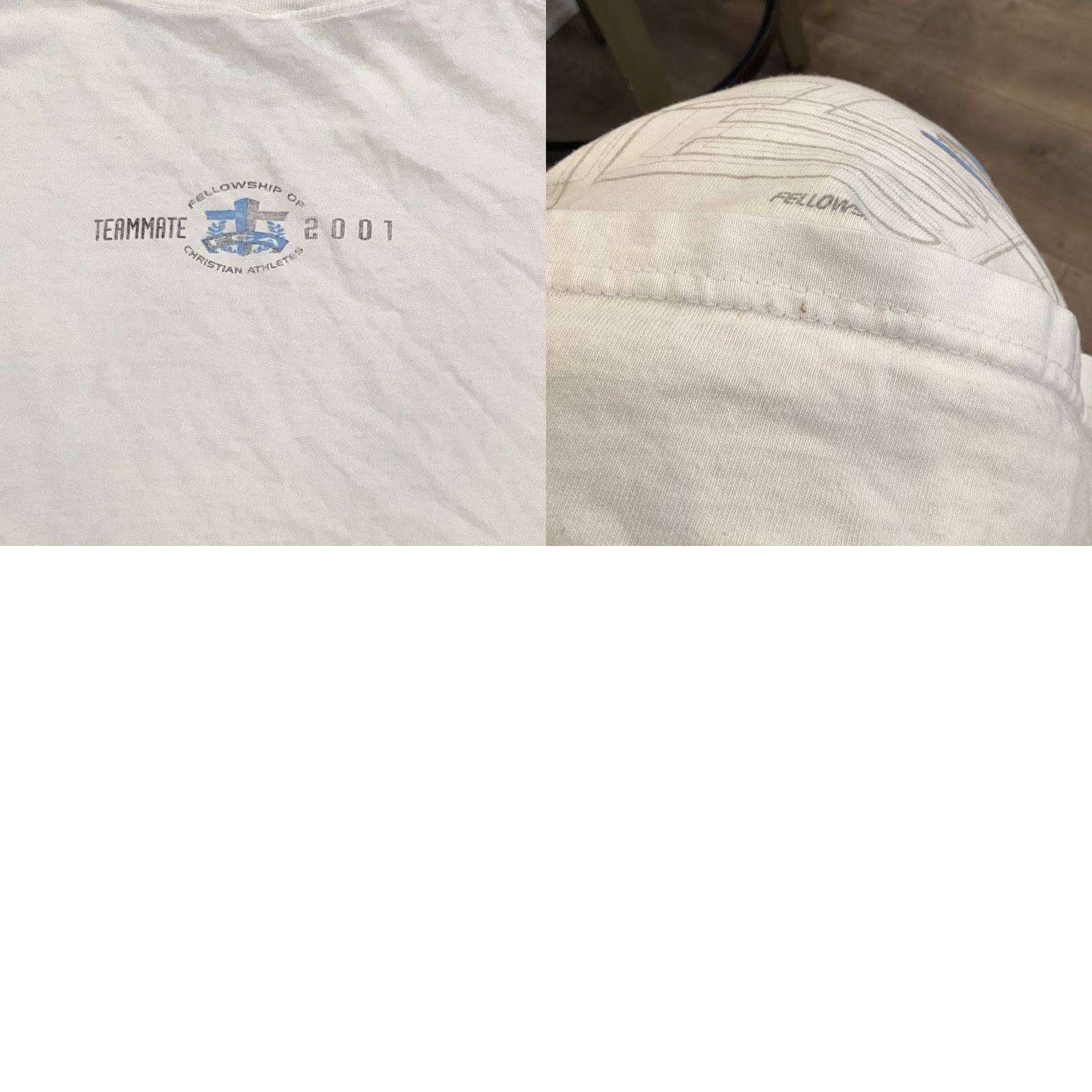 Delta VINTAGE Y2K Delta Fellowship Christian T-Shirt Adult XL White Mens Size US XL / EU 56 / 4 - 8 Thumbnail