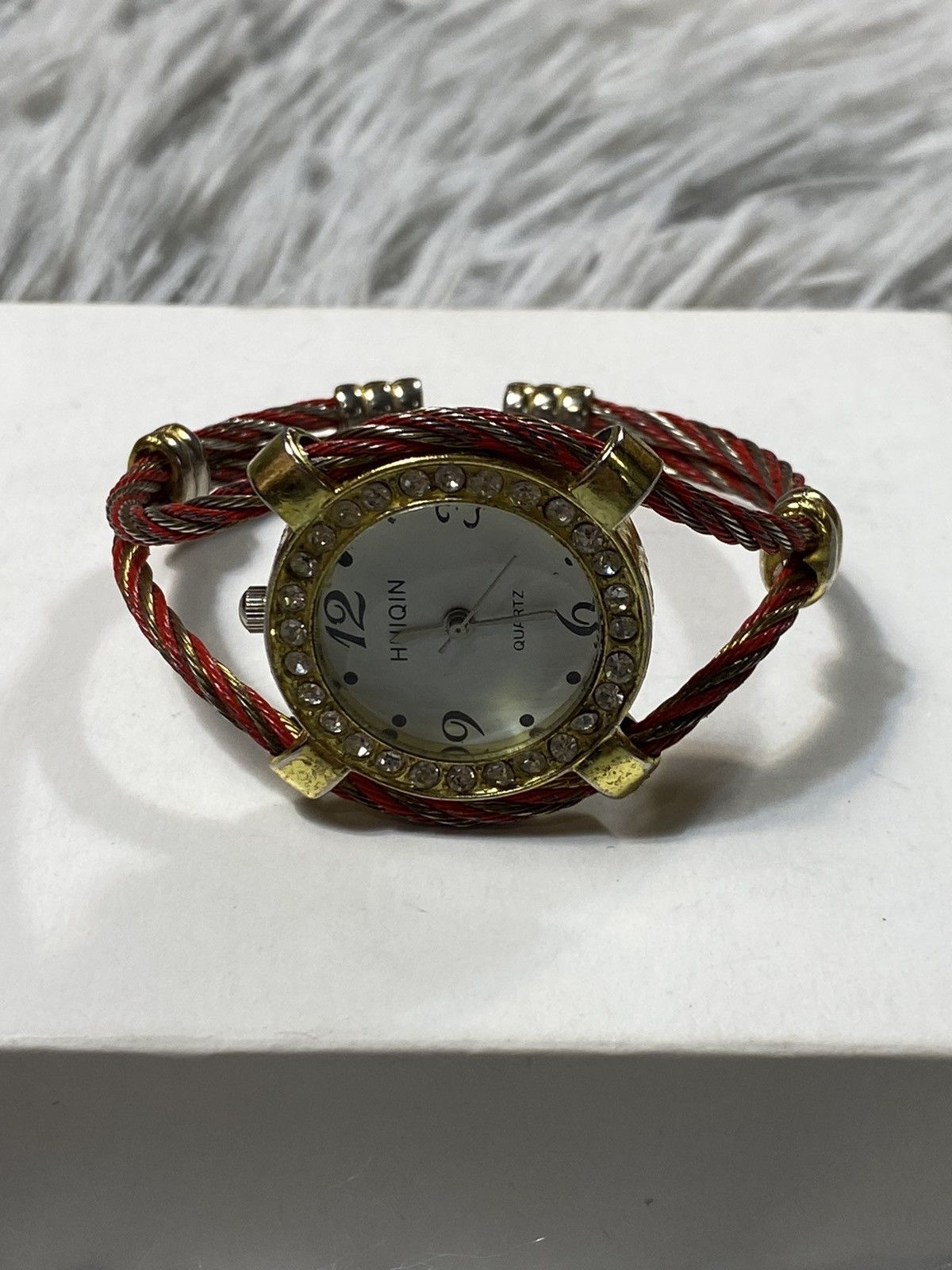 Jewelry Red & Gold Cable Bracelet Watch - Japanese Brand Size ONE SIZE - 5 Thumbnail