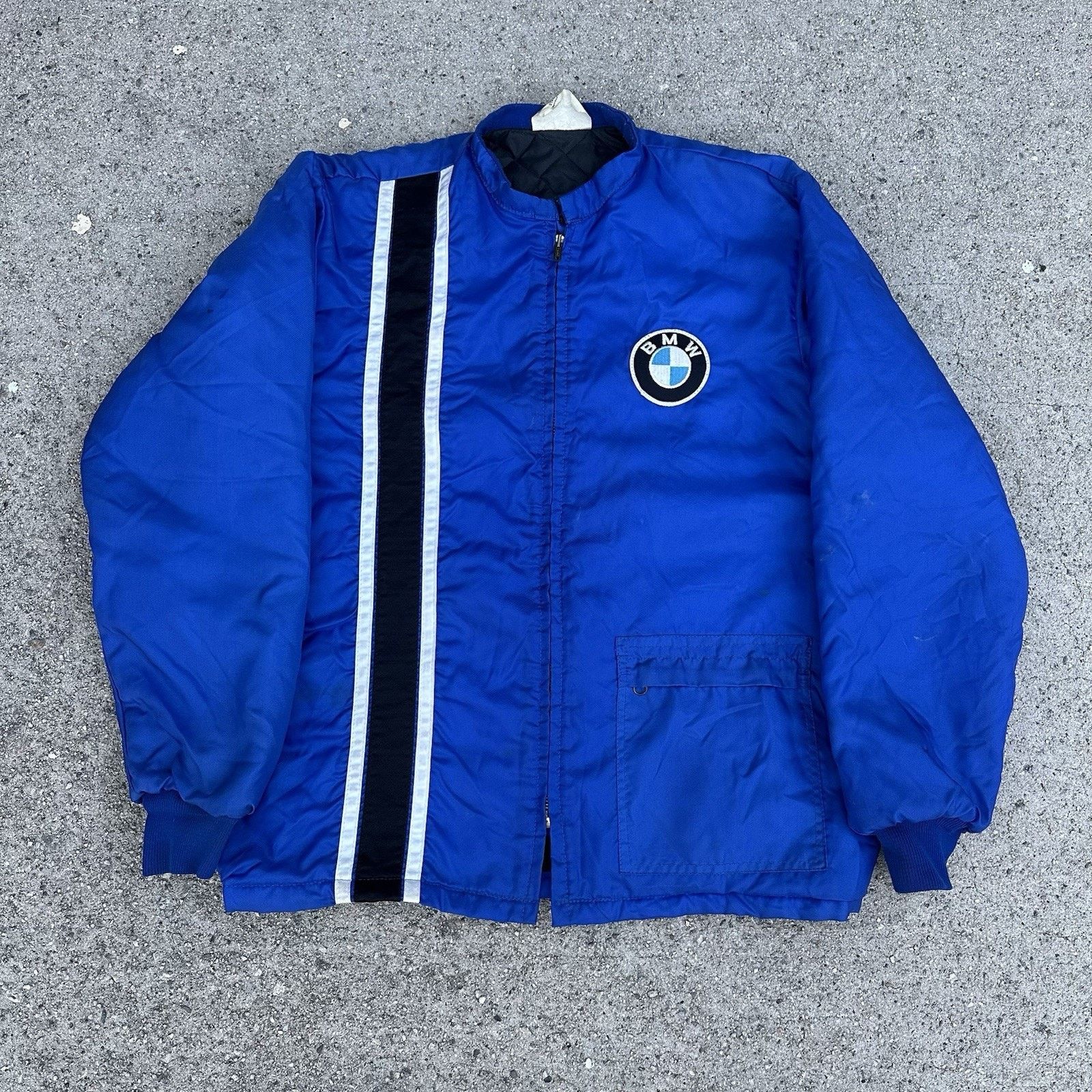 BMW × NASCAR × Vintage Vintage 80s BMW Blue Racing Zip Up Jacket Large Made In USA Size US L / EU 52-54 / 3 - 1 Thumbnail