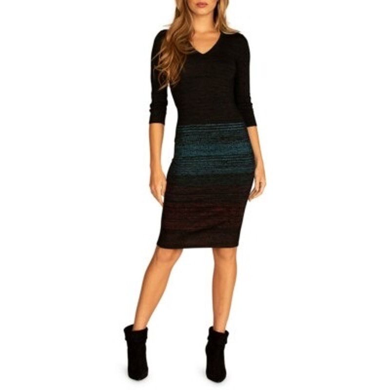 Trina Turk Trina Turk Women's Black Space-Dye Ombre Sweater Dress Size S / US 4 / IT 40 - 1 Thumbnail