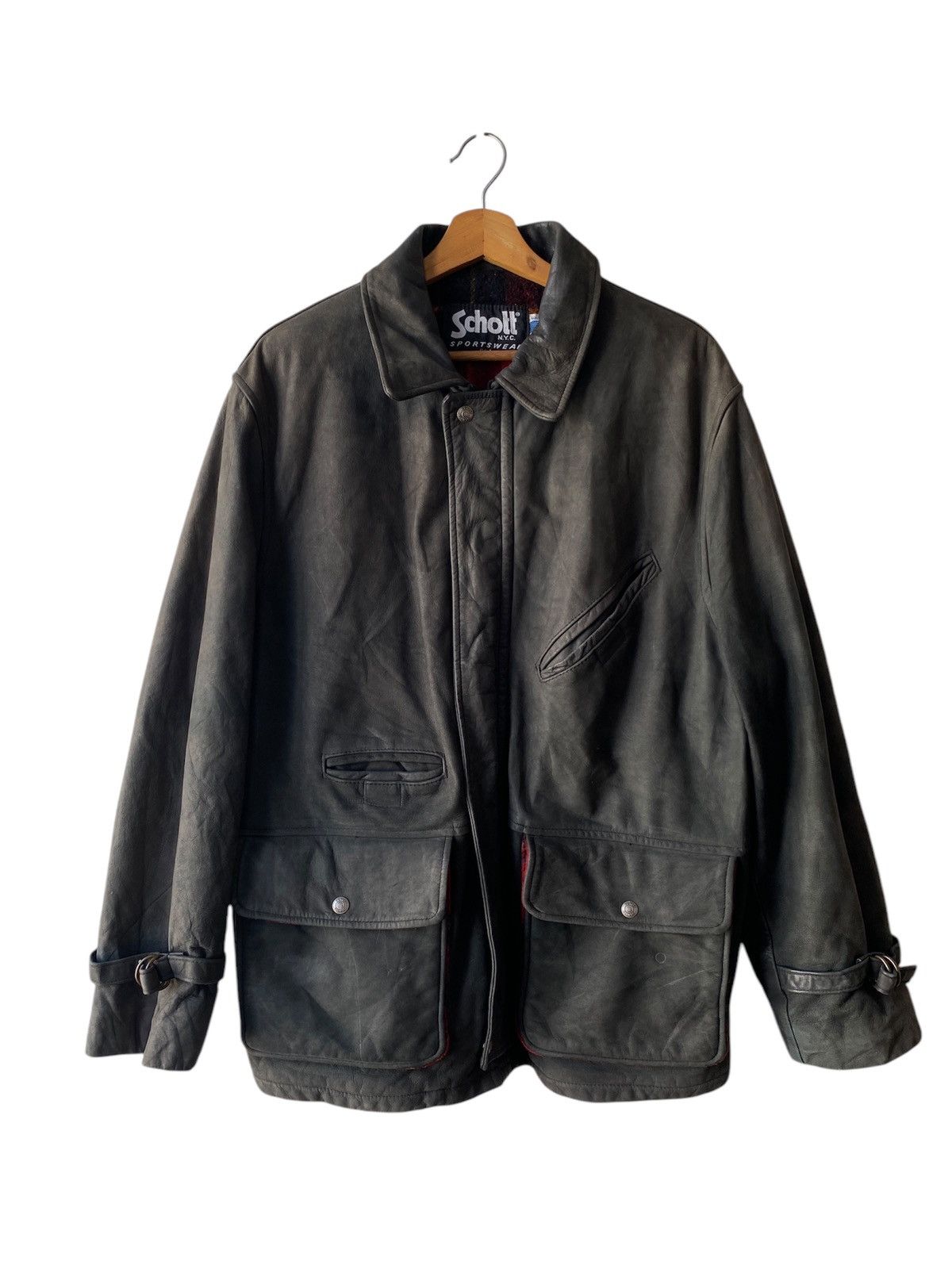 Schott × Vintage 1980s - Vintage Schott Nyc Sportswear Leather Jacket Size US L / EU 52-54 / 3 - 3 Thumbnail