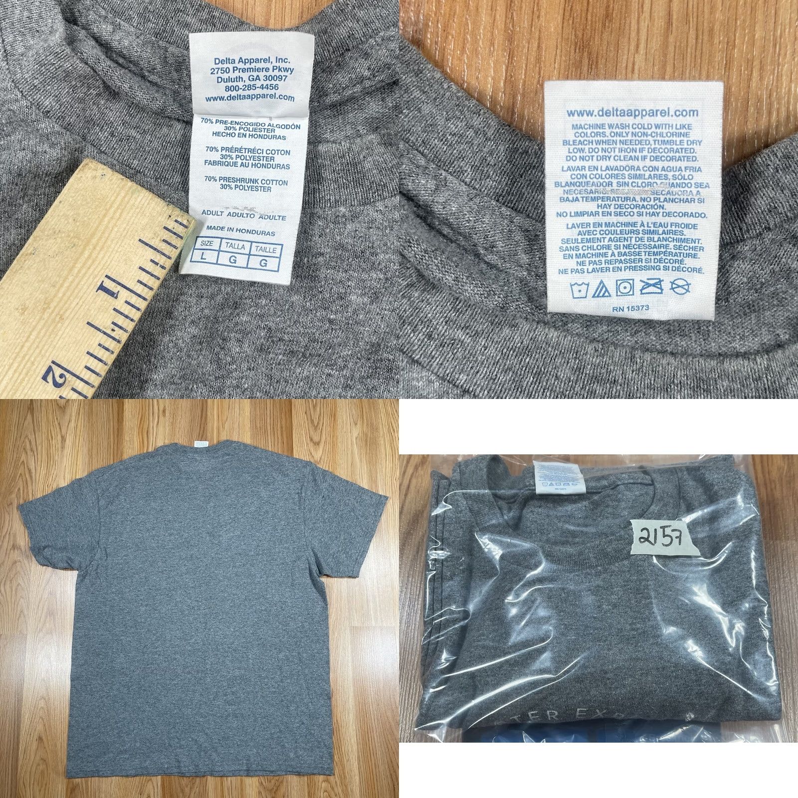 Delta Delta T-Shirt Adults L Gray Pro Weight Vandelay Industries Poly-Cotton Shirt Unisex Adults L Gray Classic Short Sleeve Crew Neck Logo Accent 90s? Size US L / EU 52-54 / 3 - 8 Thumbnail