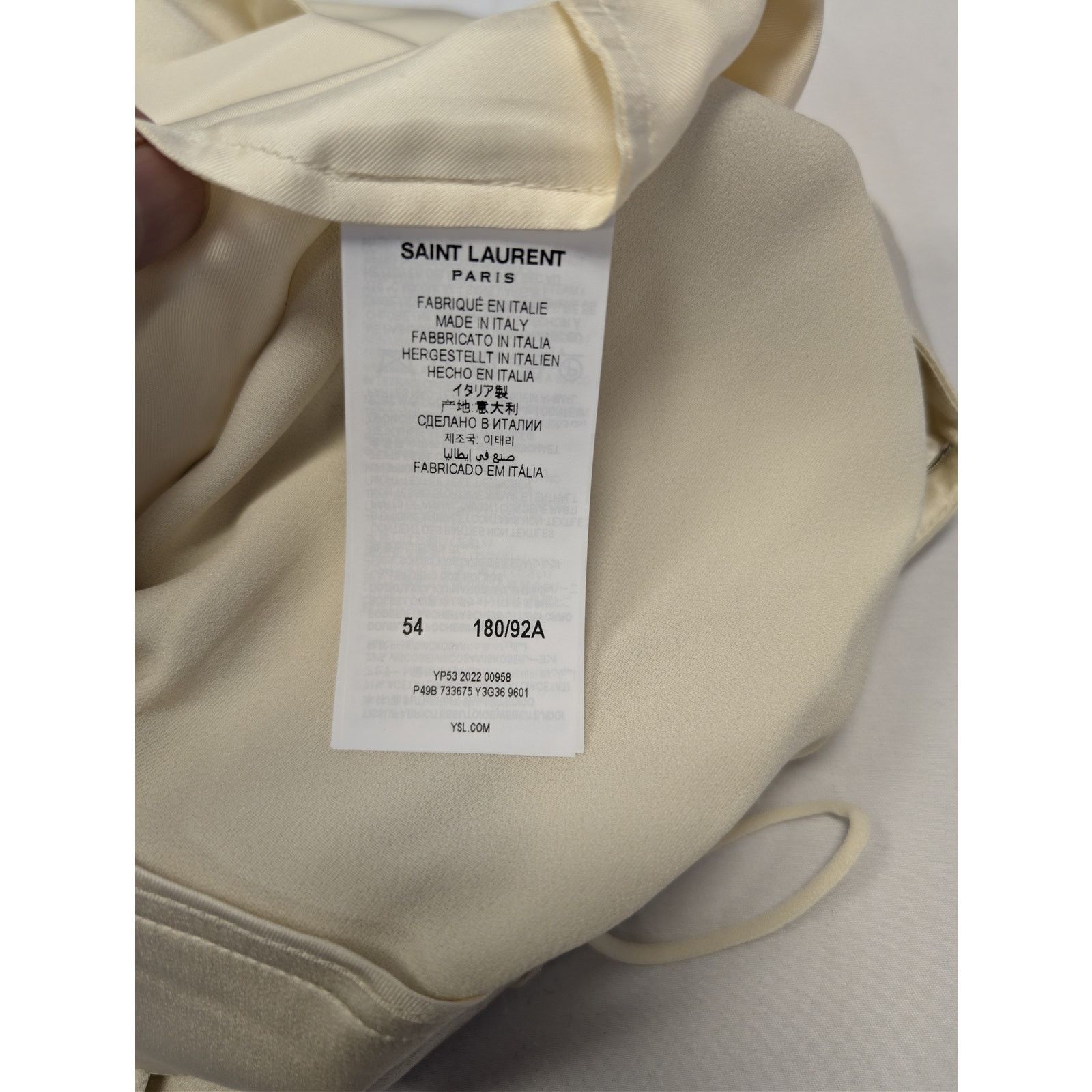 Saint Laurent Paris o1rshd1 Satin Crepe Pants in Craie Size US 38 / EU 54 - 16 Thumbnail