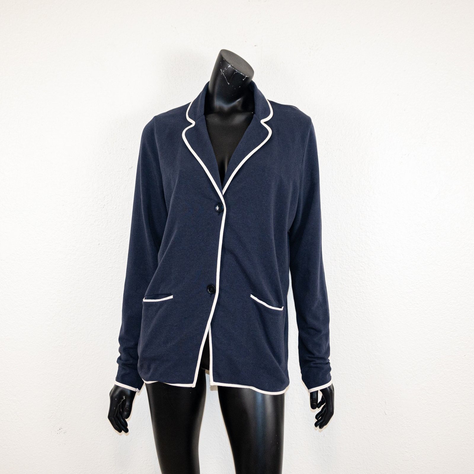 KULE Kule Women's Medium The Syd Jersey knit blazer Jacket Navy Size M / US 6-8 / IT 42-44 - 3 Thumbnail
