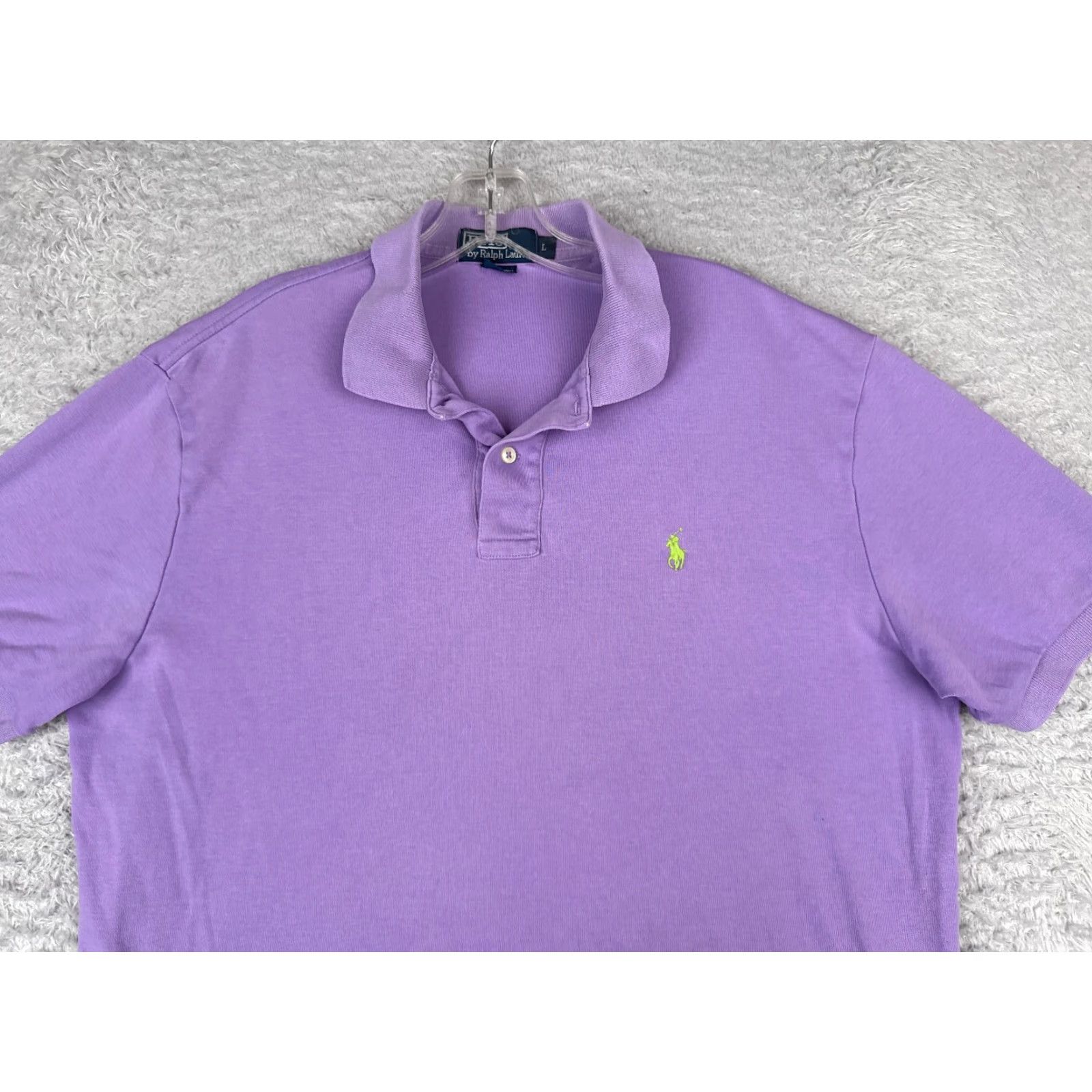 Ralph Lauren VINTAGE Ralph Lauren Shirt Mens Large Purple 100% Cotton Short Sleeve Polo Casual/Workwear 40 in Chest Men’s Size US L / EU 52-54 / 3 - 4 Thumbnail