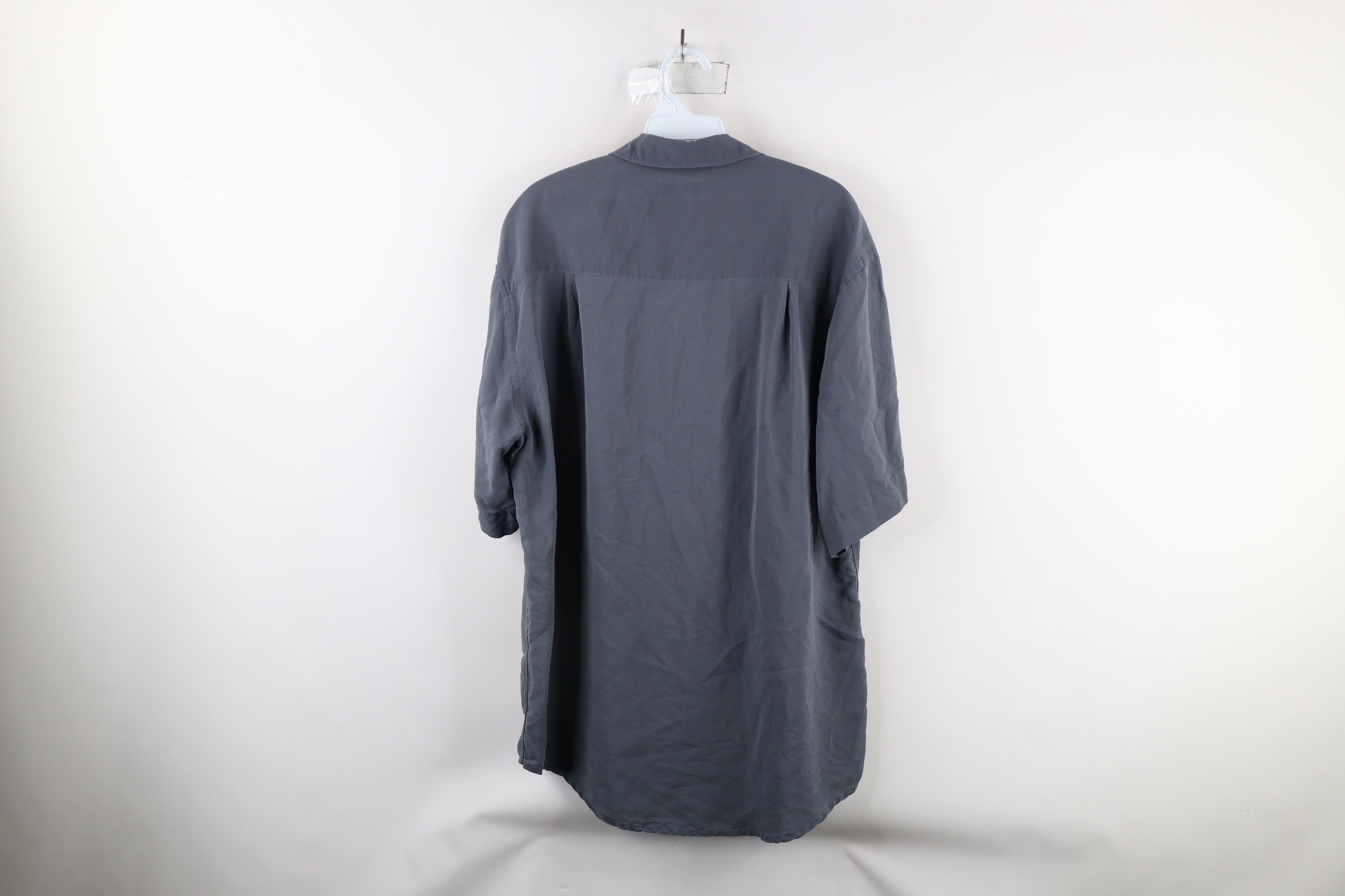 Vintage Vintage 90s Streetwear Short Sleeve Button Shirt Steel Blue Size US M / EU 48-50 / 2 - 7 Thumbnail