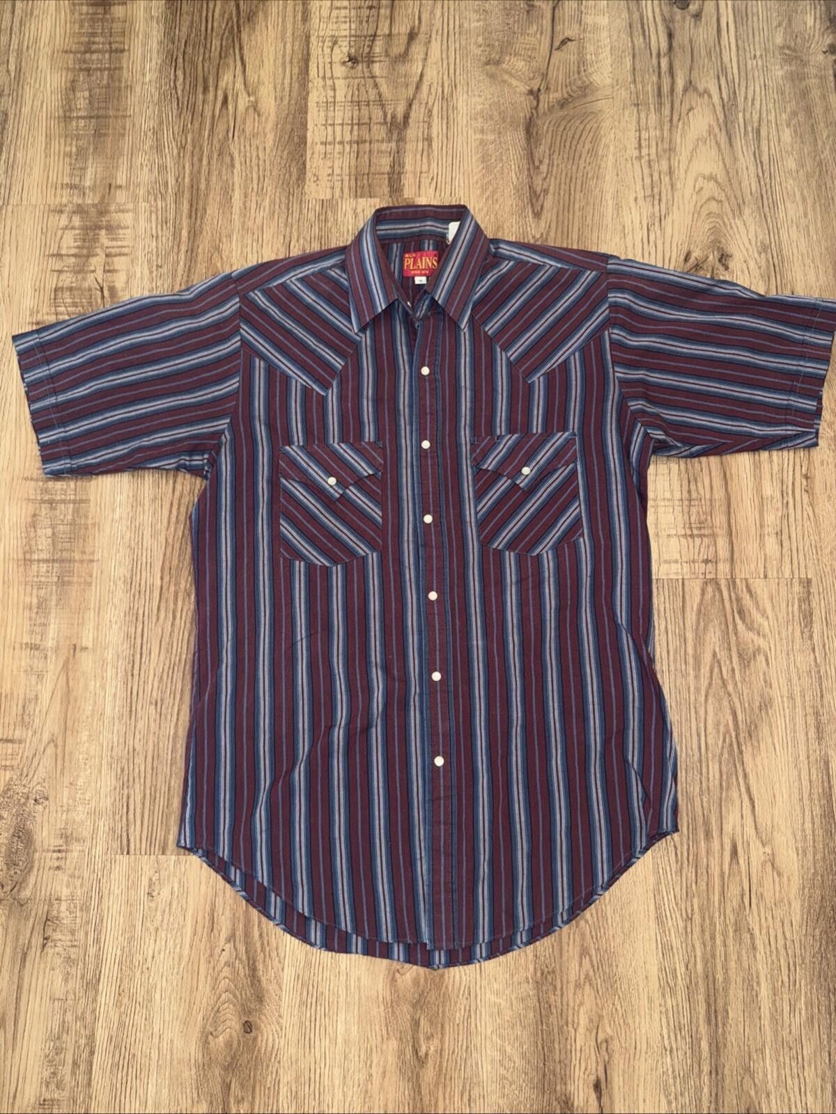 Plain Gravy Plains Pearl Snap Men's Small Shirt Red Western Stripe Size US S / EU 44-46 / 1 - 2 Thumbnail
