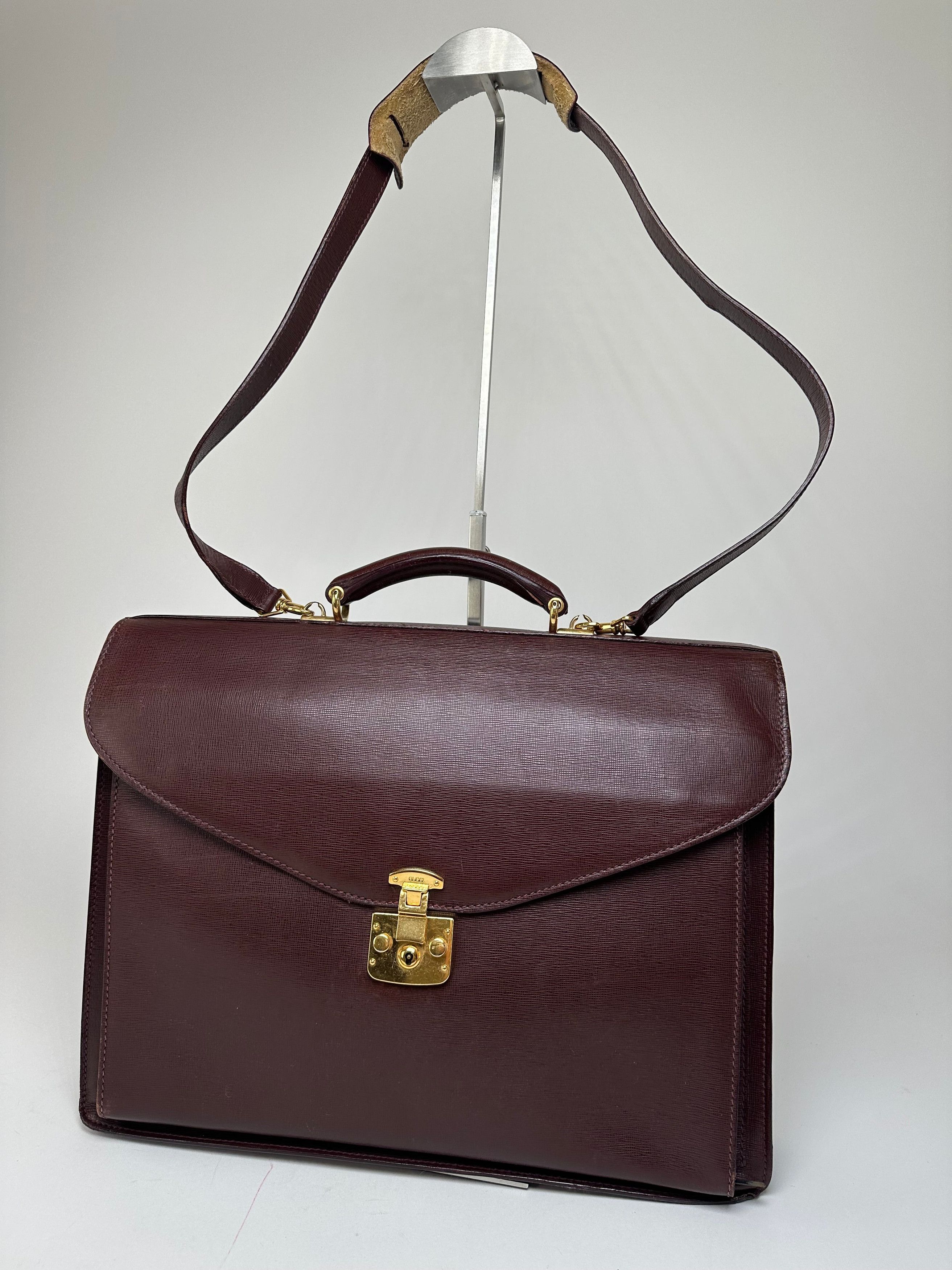 Gucci Vintage 2Way Leather Briefcase Burgundy Size ONE SIZE - 1 Thumbnail
