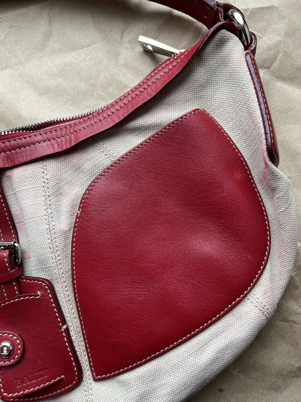 Bally BALLY Canvas Leather Hobo Bag Size ONE SIZE - 6 Thumbnail