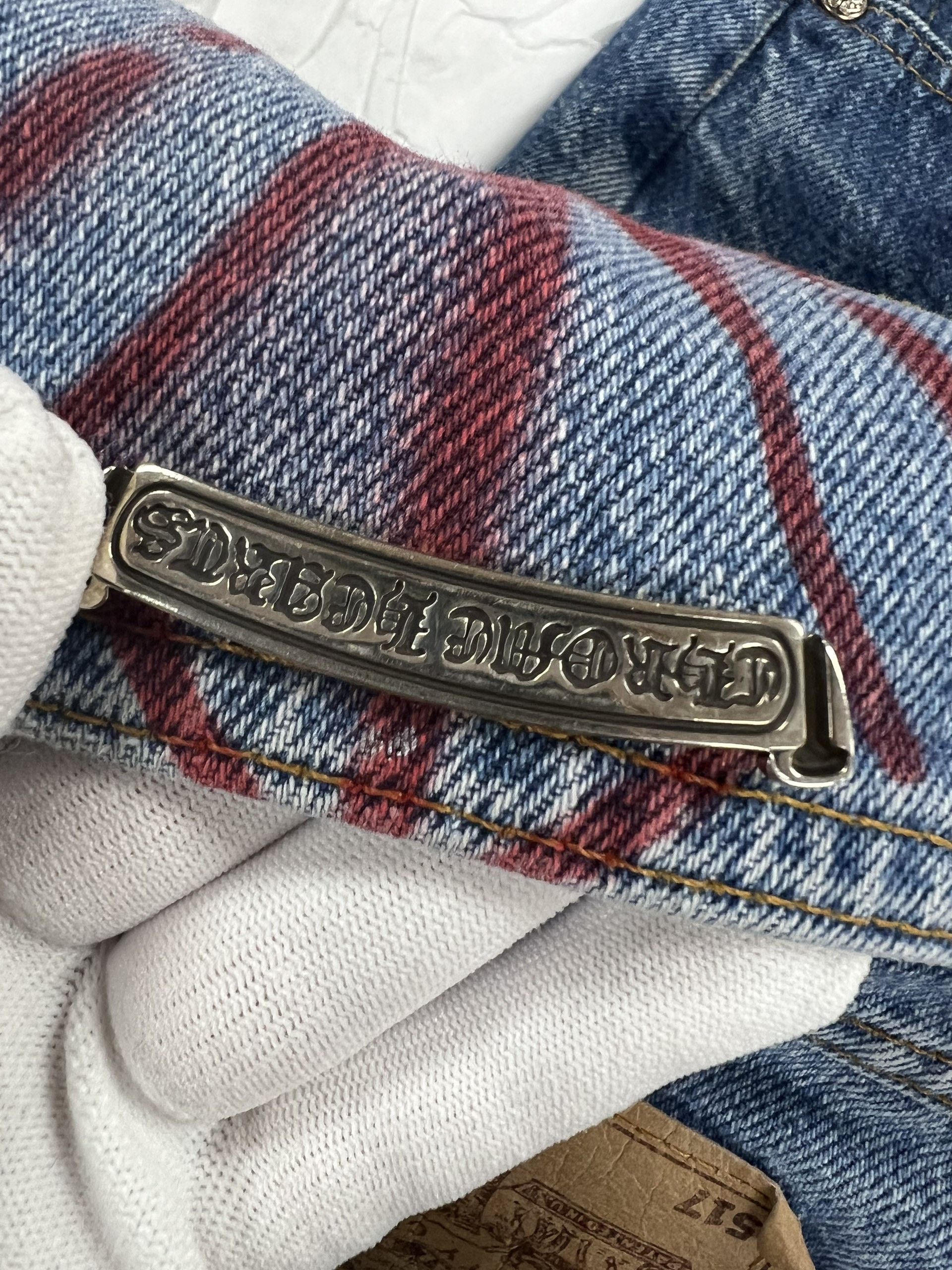 Chrome Hearts Chrome Hearts Vintage Levi's Stencil Cross Patch Denim Blue Size US 33 - 17 Thumbnail