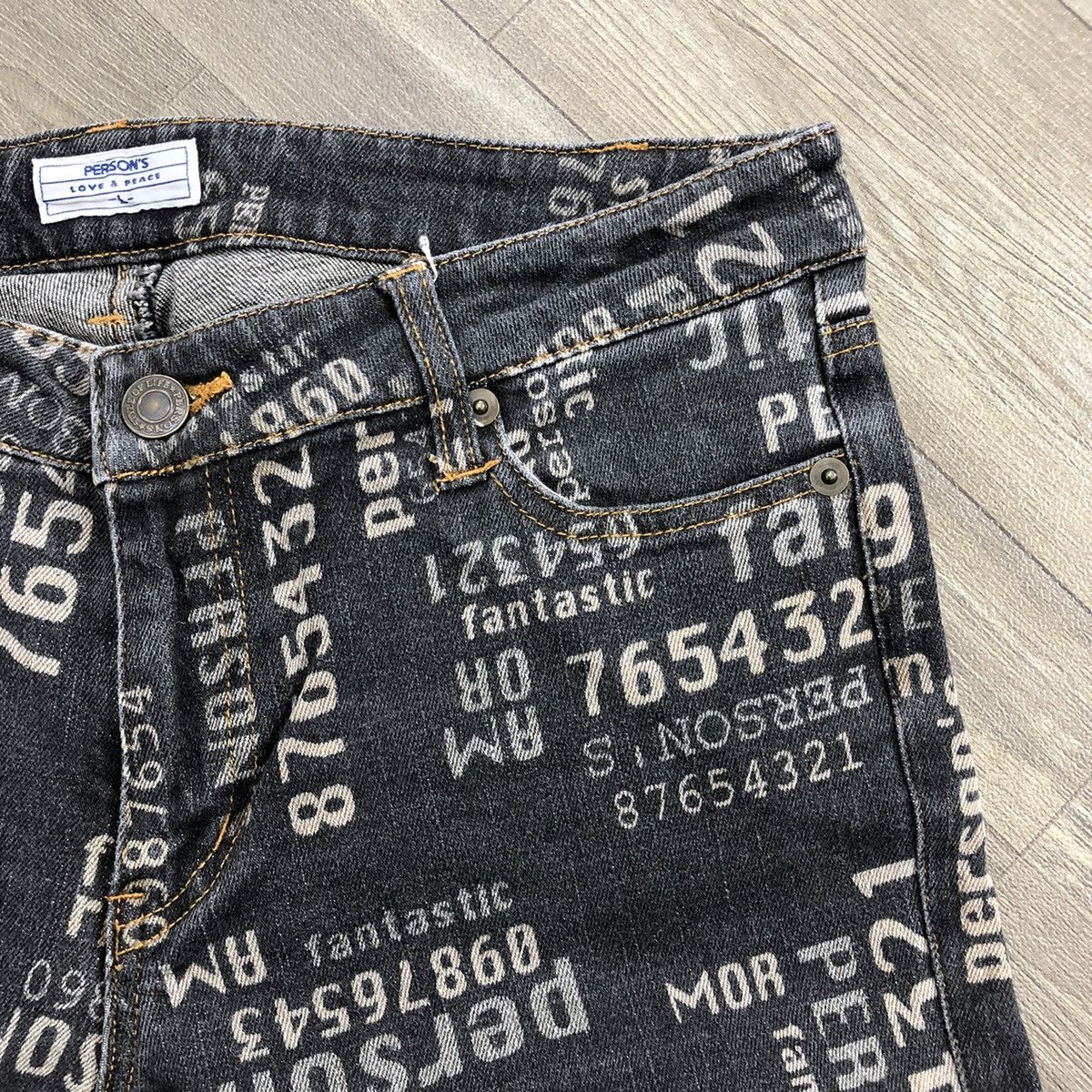 If Six Was Nine × Japanese Brand × Le Grande Bleu (L.G.B.) 2000s Persons Poem Full Print Goa Lgb Bootcut Flared Jeans Size US 28 / EU 44 - 6 Thumbnail