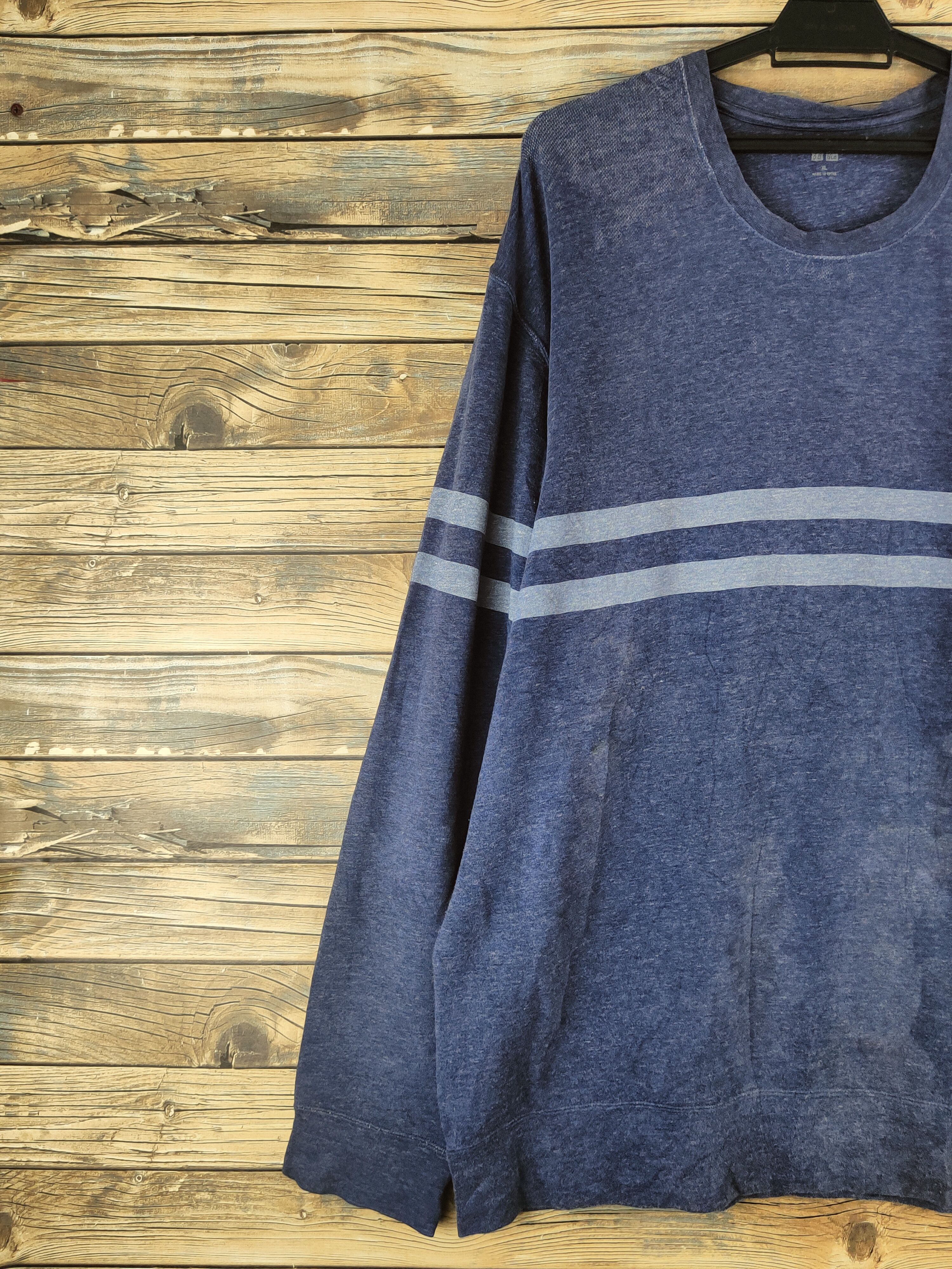 Uniqlo Vintage Uniqlo Blue Sweatshirts Size US XL / EU 56 / 4 - 4 Thumbnail