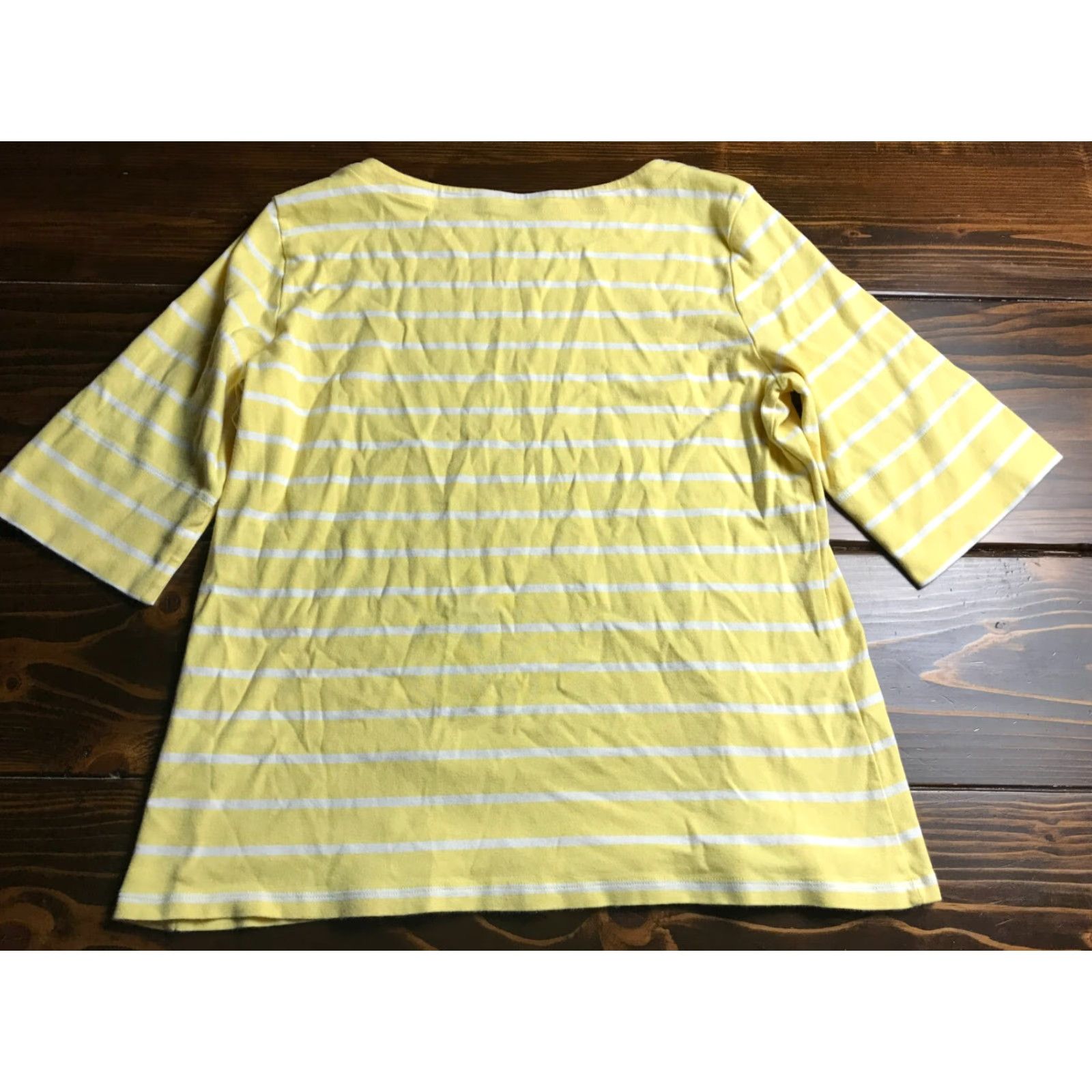 Vintage Christopher & Banks Shirt Women's XL Yellow Striped T-Shirt Casual Layer Your Look Mens? Girls? Wait. Size XL / US 12-14 / IT 48-50 - 2 Thumbnail