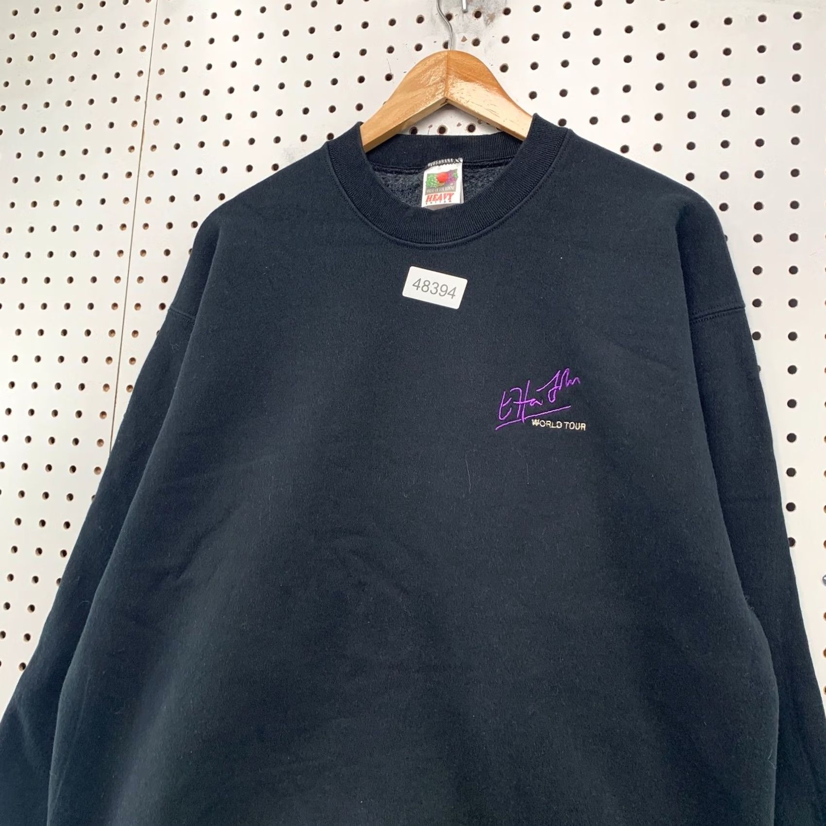 Fruit Of The Loom Vintage Elton John World Tour Sweatshirt Mens XL Black Embroidered Fleece Size US XL / EU 56 / 4 - 7 Thumbnail