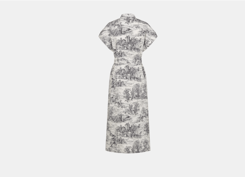 Dior o1w1db10326 511R87 Mid-Length Dress in White/Blue Size S / US 4 / IT 40 - 2 Thumbnail