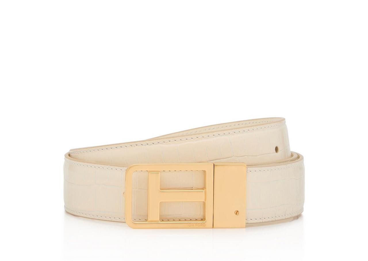 Tom Ford o1loc1c0724 TB270T Size: 110 / Leather Belt in Cream Size 42 - 1 Thumbnail