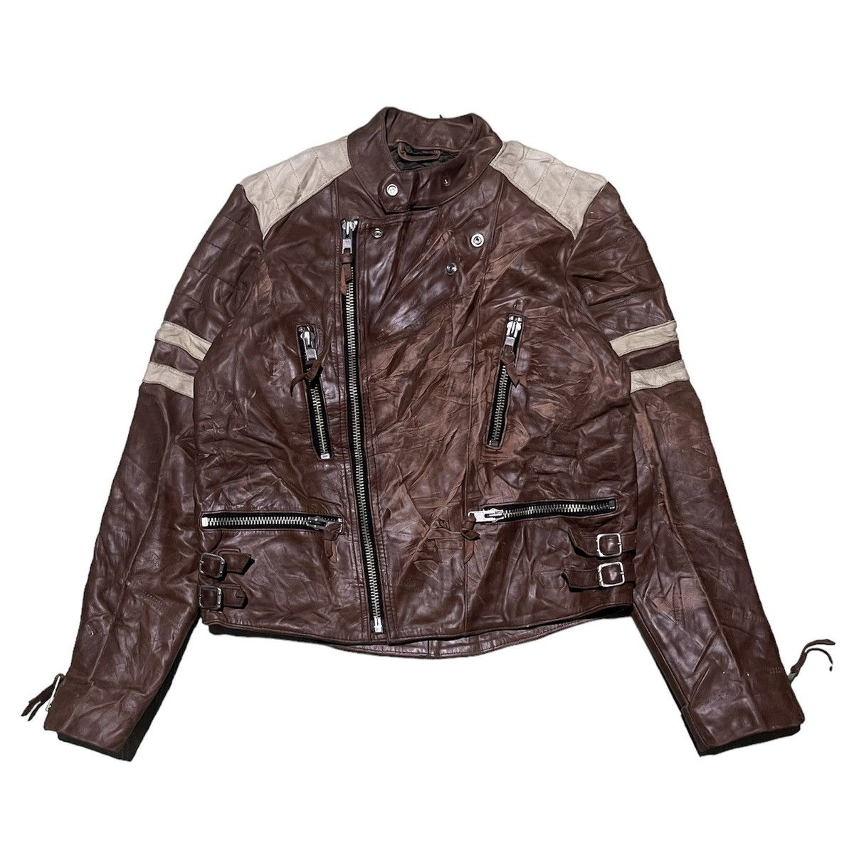 Vintage WILLIE Retro Racing Jacket Zipper Chest Buckle Straps Size US S / EU 44-46 / 1 - 1 Thumbnail