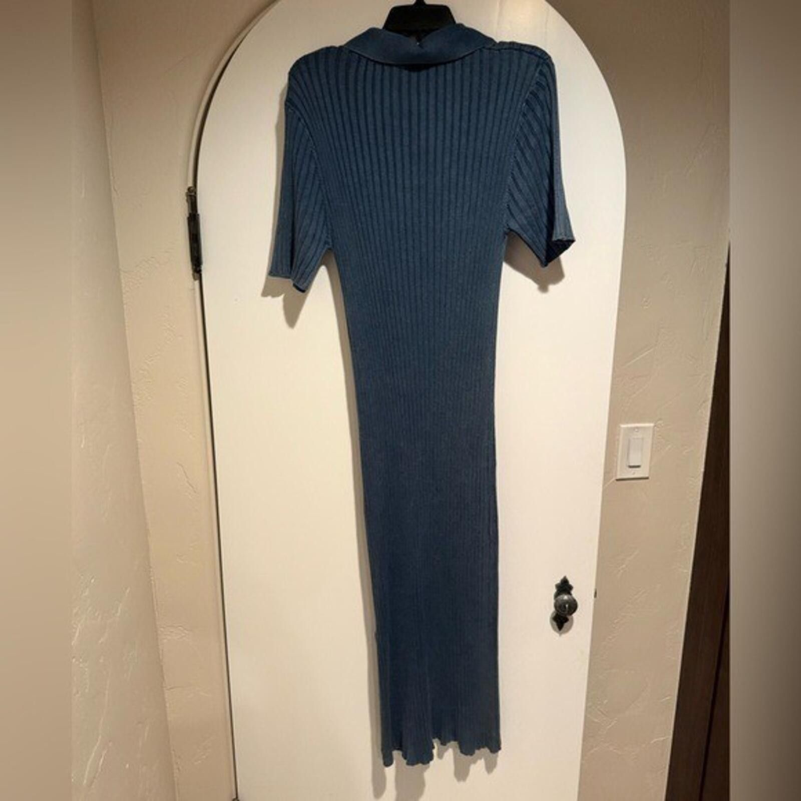 Other NWT Daily Practice Anthropologie Ribbed Blue Henley Maxi XL Size XL / US 12-14 / IT 48-50 - 5 Thumbnail
