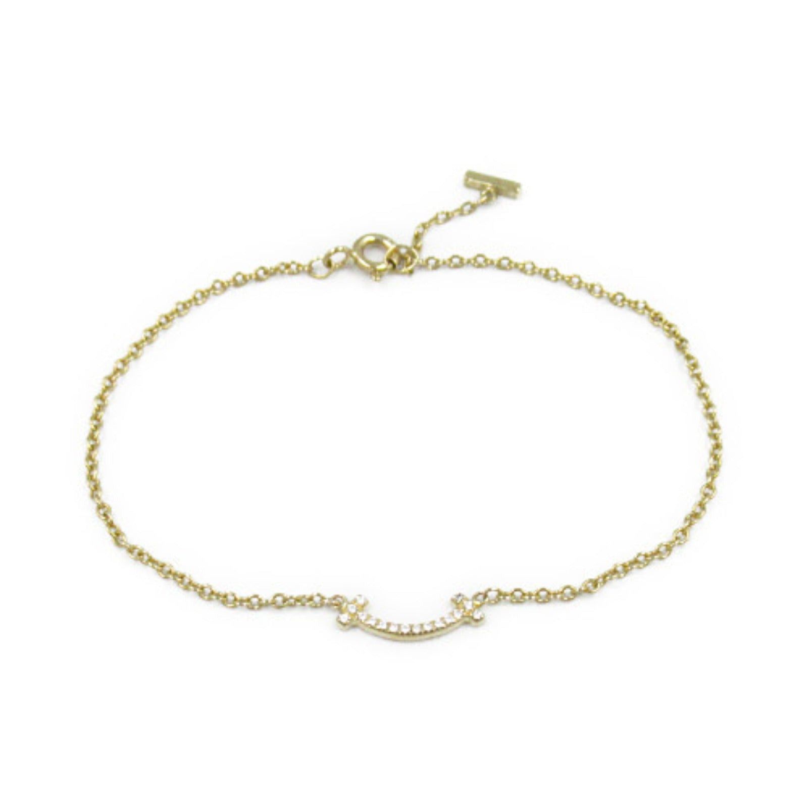 Tiffany & Co. Tiffany Co T Smile Mini Diamond Bracelet K18 (Yellow Gold) Clear Size ONE SIZE - 1 Thumbnail