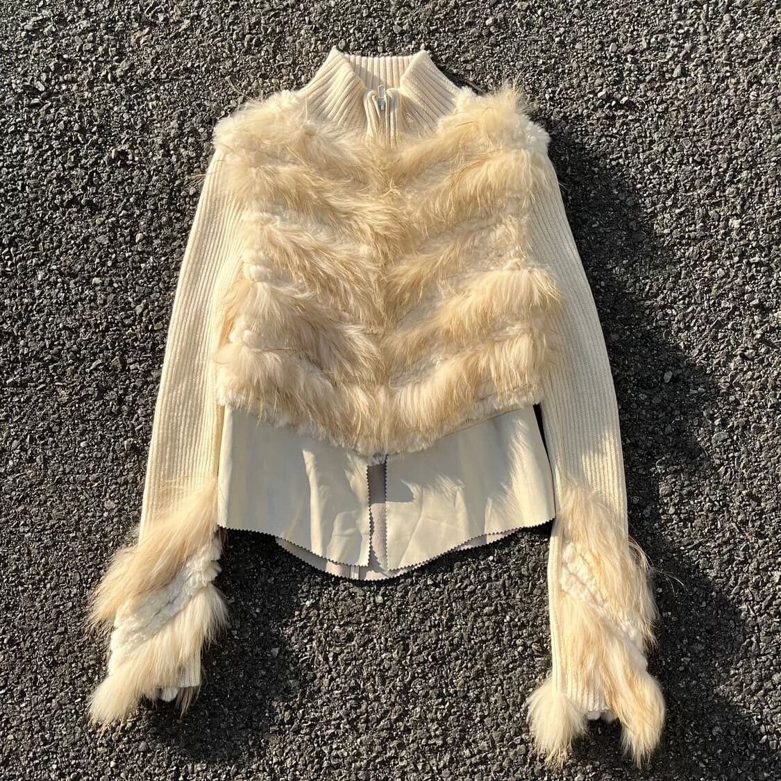 Vintage Vintage Knit Jacket with Fur Trim Size M / US 6-8 / IT 42-44 - 1 Thumbnail