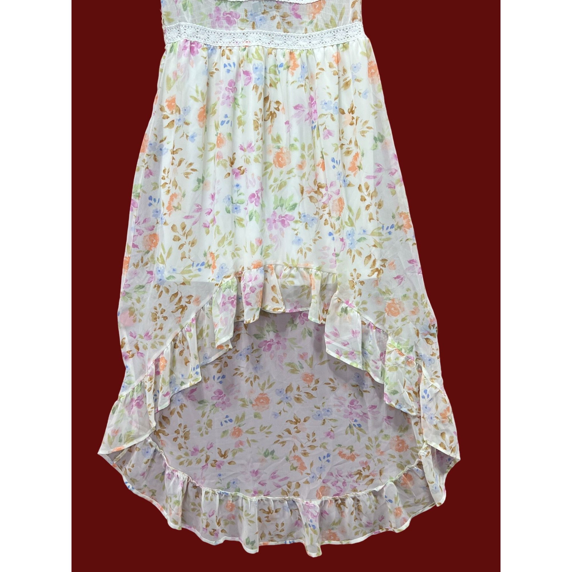 rue21 Rue 21 - Women's Summer Sleeveless High Low Hem Ruffle Flora Size M / US 6-8 / IT 42-44 - 17 Thumbnail
