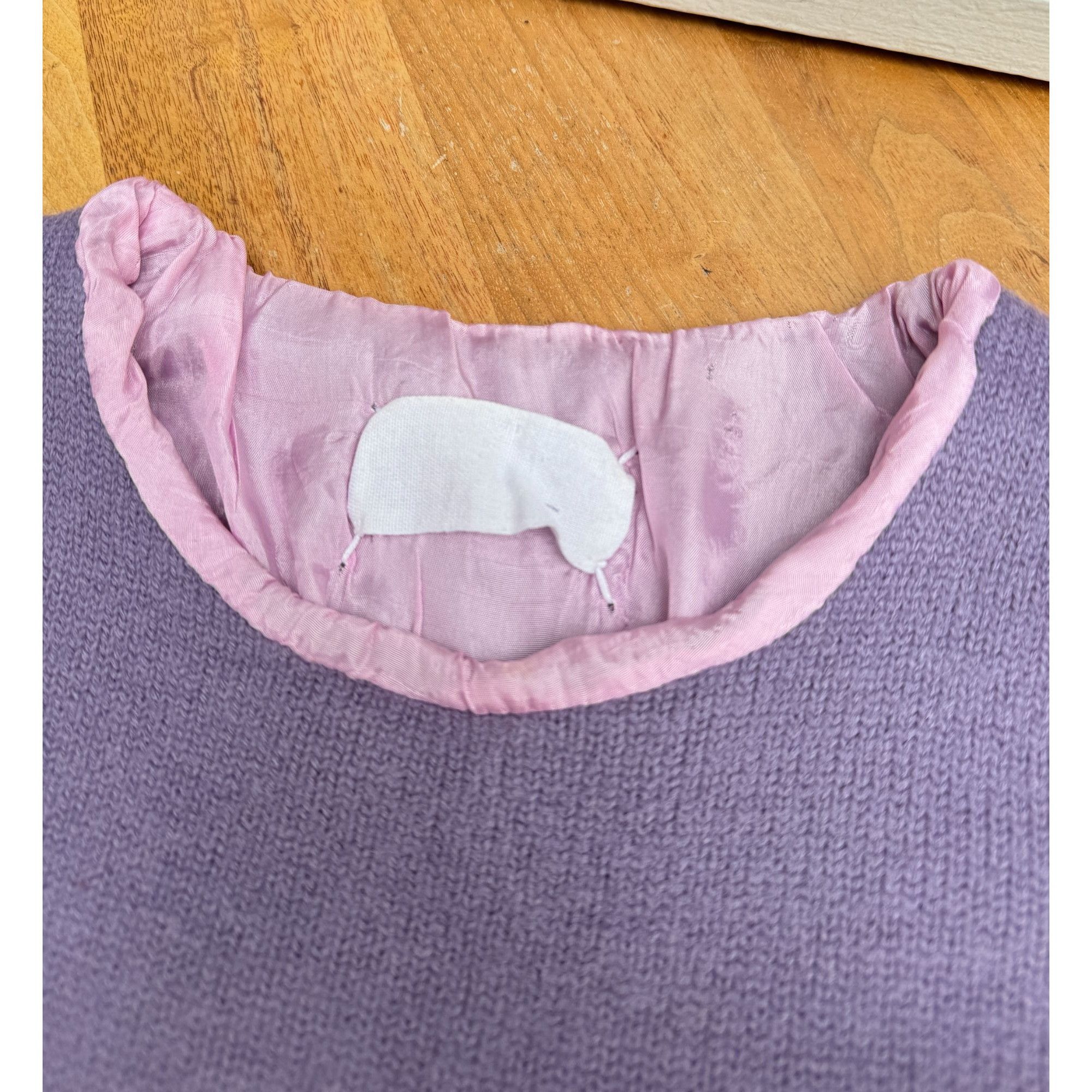 Maison Margiela Fall/Winter 1996 Pink & Purple Lined Knit Top Size L / US 10 / IT 46 - 5 Thumbnail
