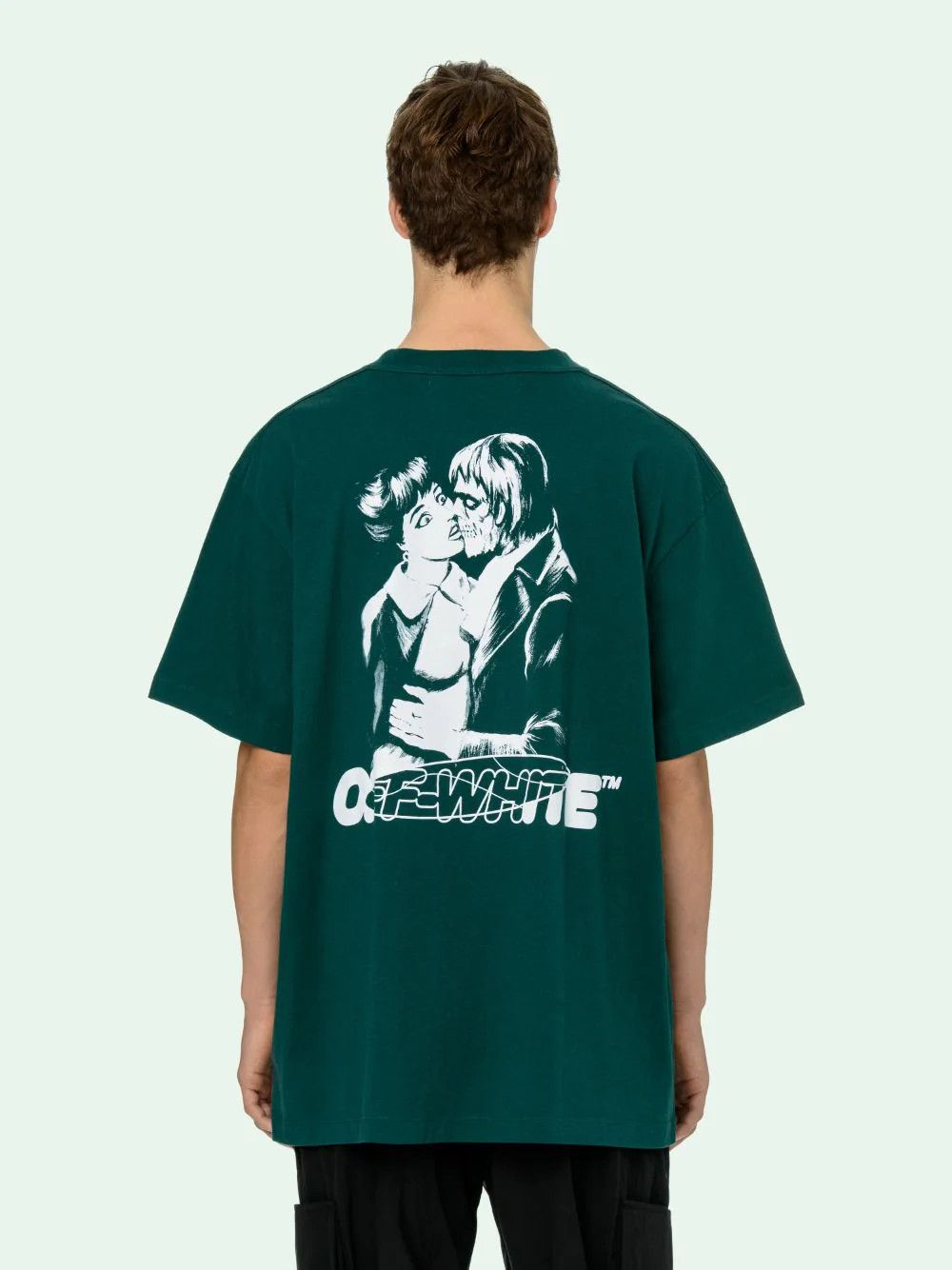 Off-White Green Kiss 21 Oversized T-Shirt Size US S / EU 44-46 / 1 - 2 Thumbnail