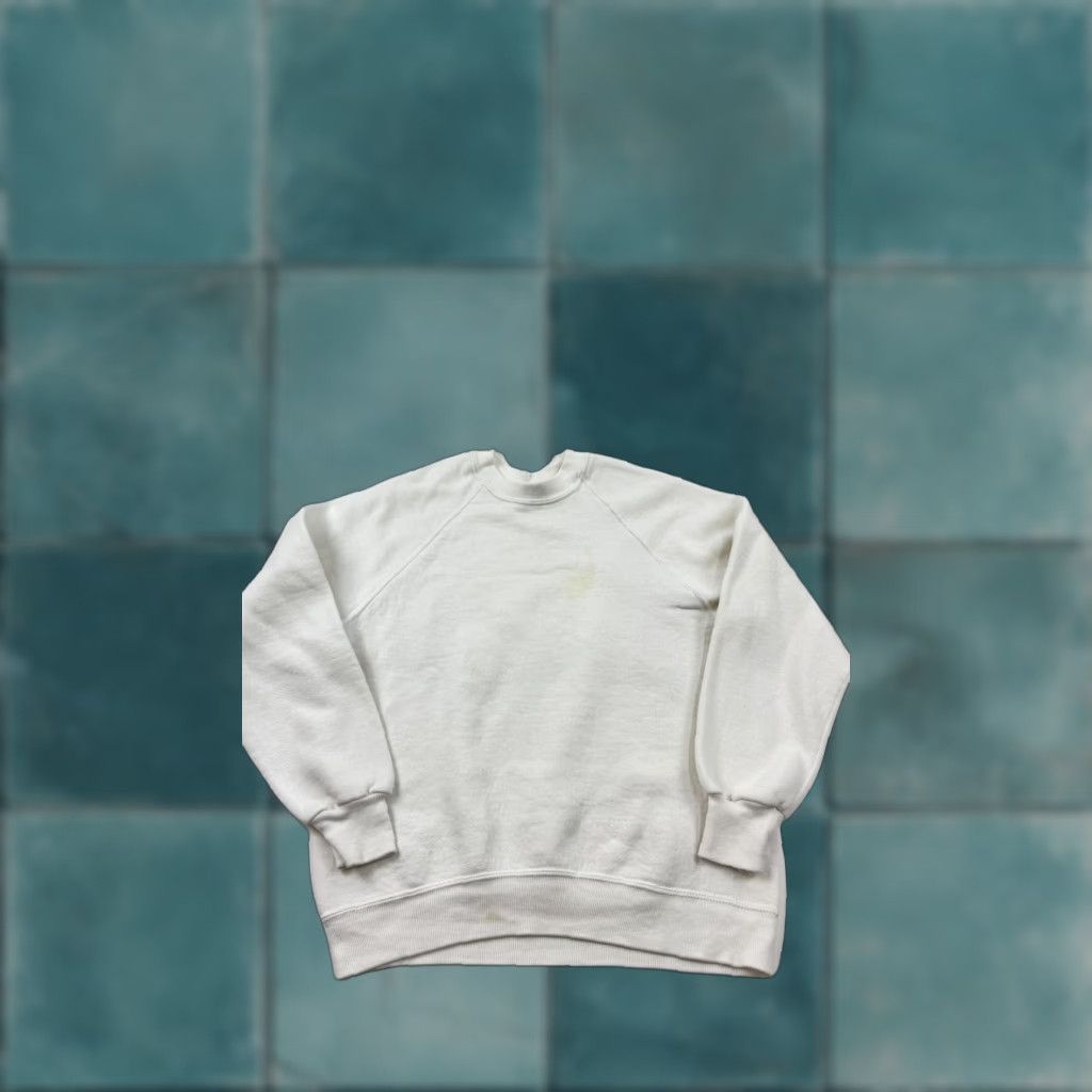 Jerzees VINTAGE Jerzees Sweatshirt Mens Medium White 50/50 Pullover Crewneck Blank Size US M / EU 48-50 / 2 - 1 Thumbnail