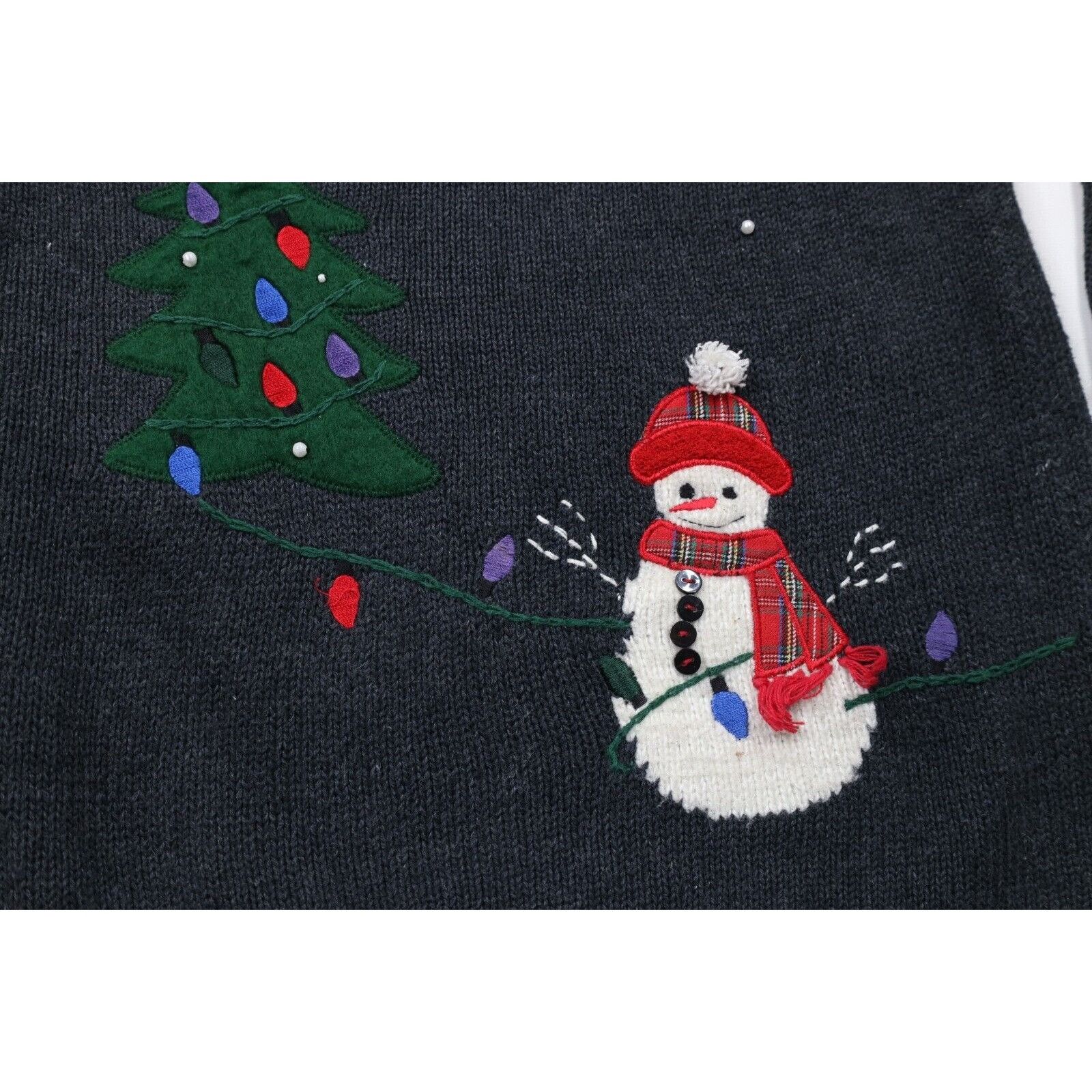 Vintage Vintage 90s Streetwear Marled Knit Christmas Snowman Sweater Size 3XL / US 20-22 - 6 Thumbnail