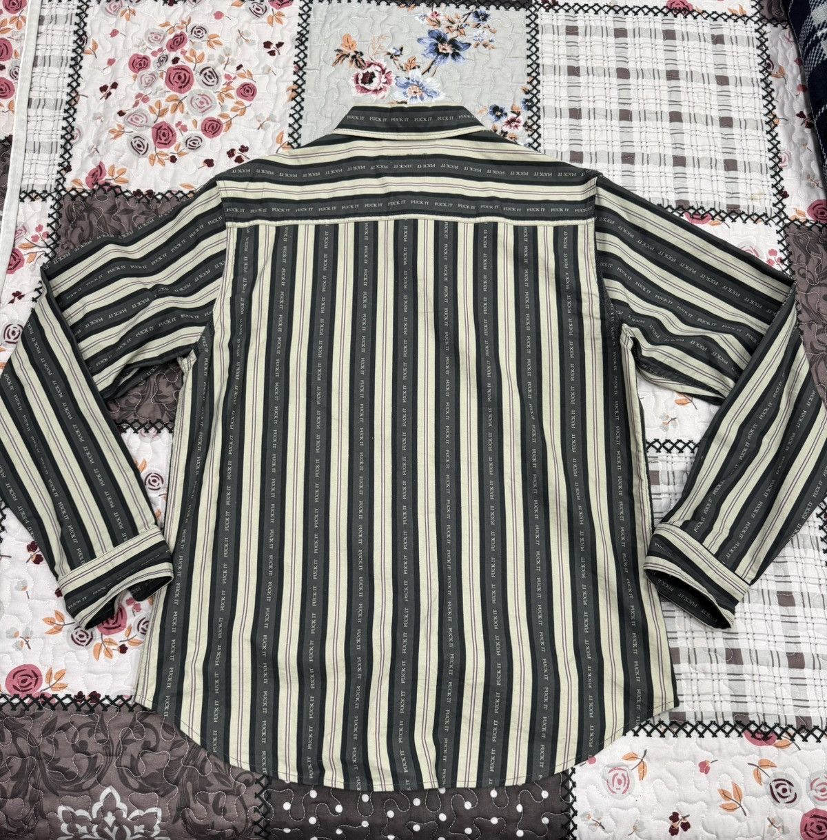 Huf HUF Fuck It Striped Button Shirt Size US M / EU 48-50 / 2 - 2 Thumbnail