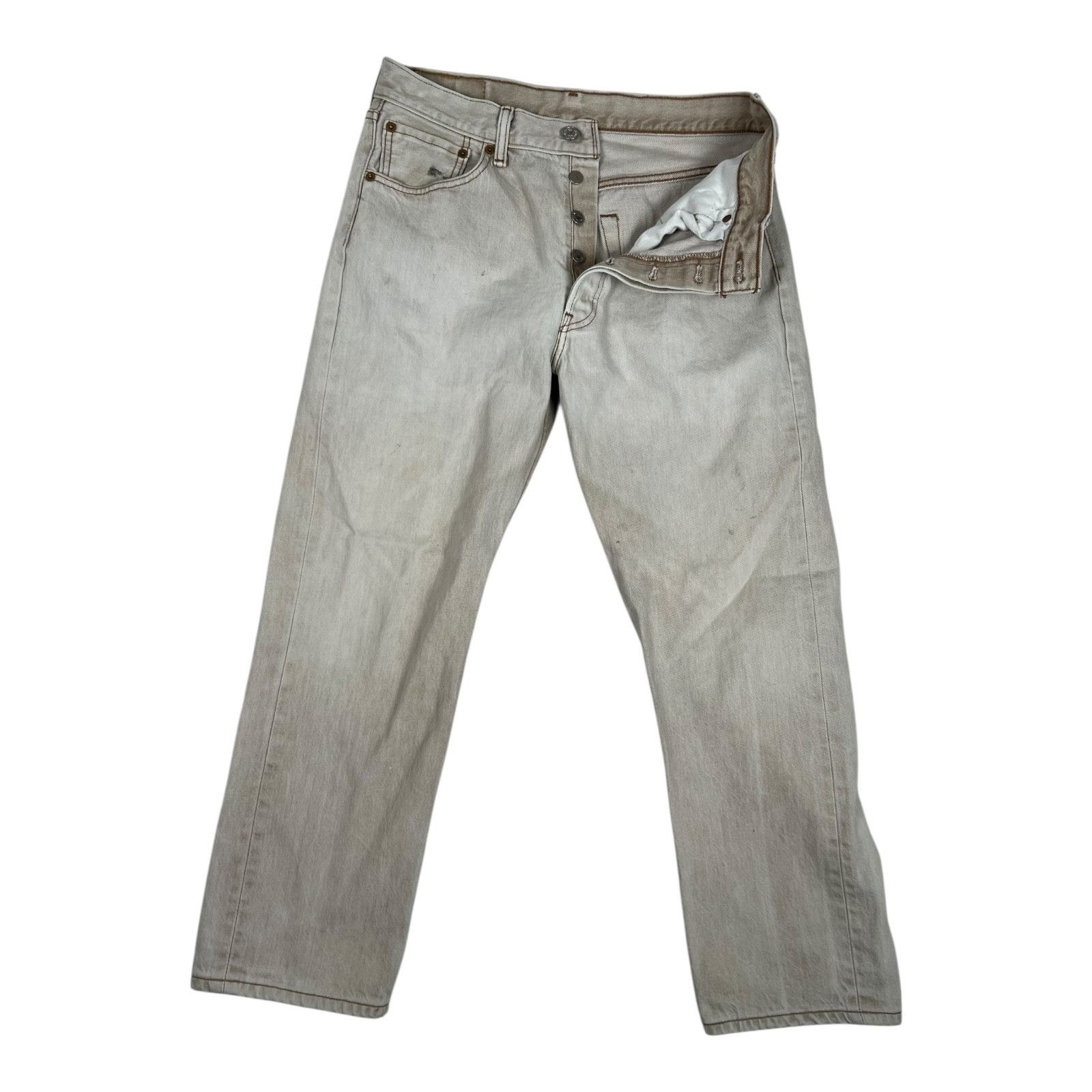 Levi's Vintage Levi’s 501 Beige Brown Denim Jeans Size 30x27 Made I Size US 30 / EU 46 - 1 Thumbnail