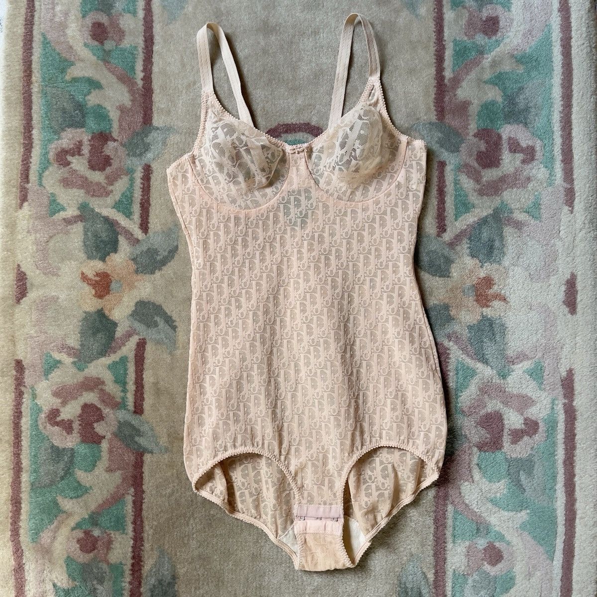 Dior Christian Dior 1990s Monogram Mesh Bodysuit (34B/32C/XXS–XS) Size XS / US 0-2 / IT 36-38 - 6 Thumbnail