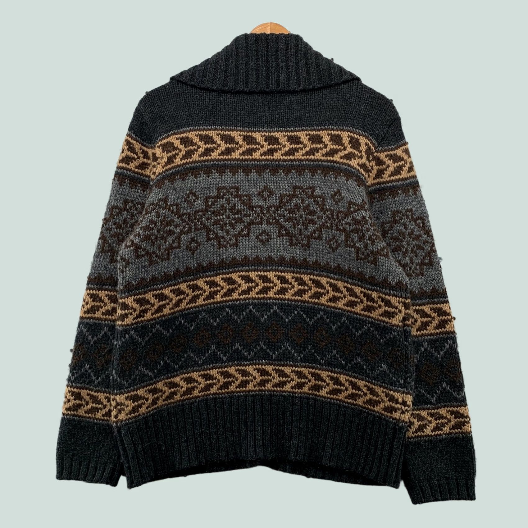 Eddie Bauer Eddie Bauer Cardigan Sweater Womens XL Gray Fair Isle Wool Knit Button Classic Pullover Holiday Winter Fall Spring Size XL / US 12-14 / IT 48-50 - 1 Thumbnail