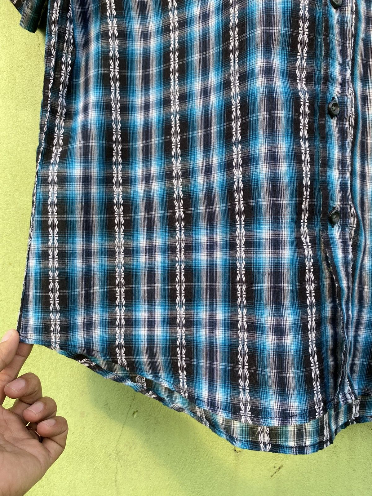 Mind Games Mind Games Vintage Mad Season Blue Plaid Short Sleeve Shirt Size US XL / EU 56 / 4 - 5 Thumbnail